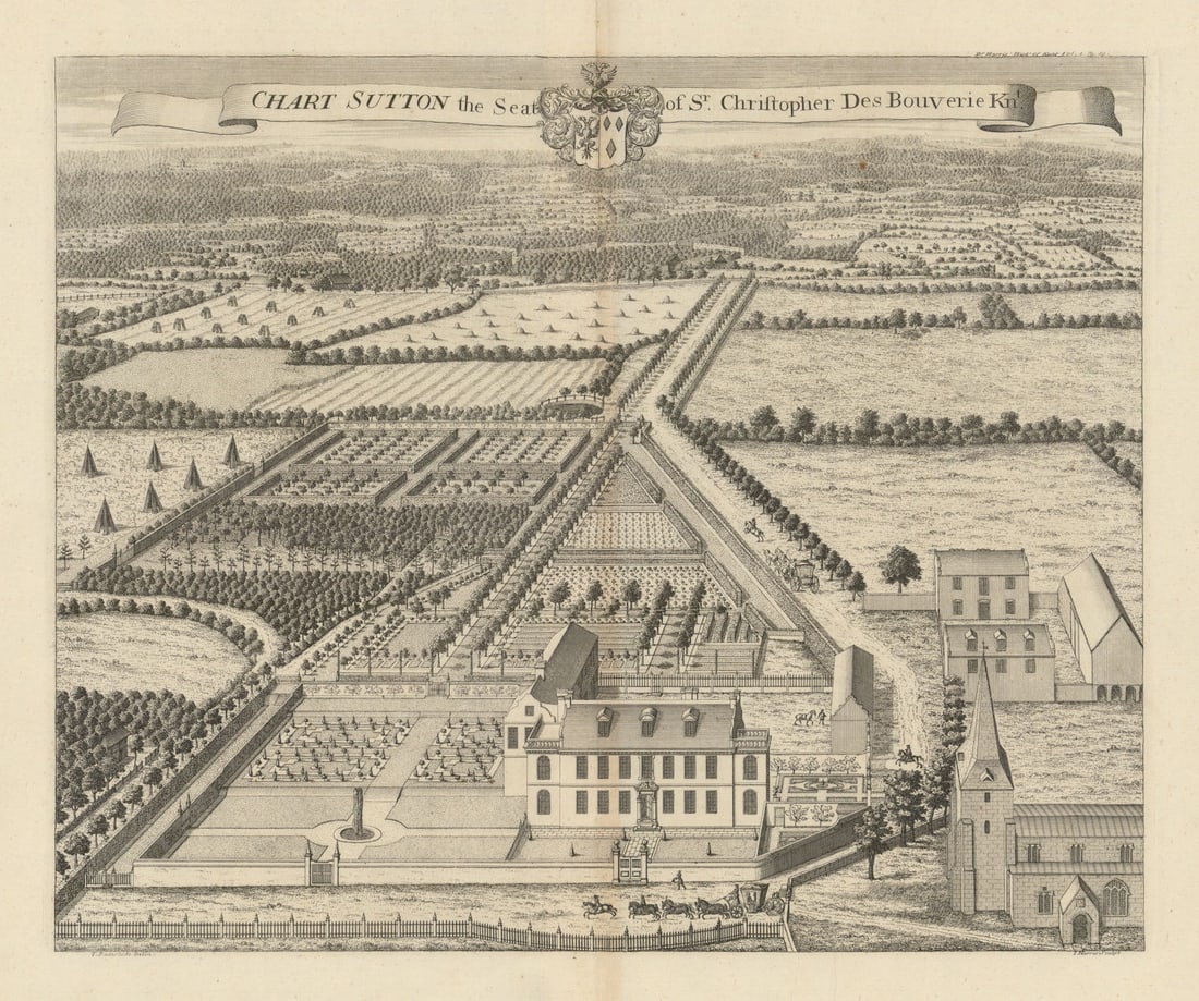 Chart Sutton (now Place), Seat of Christopher Bouverie—Badeslade & Harris 1719 (1 of 1)