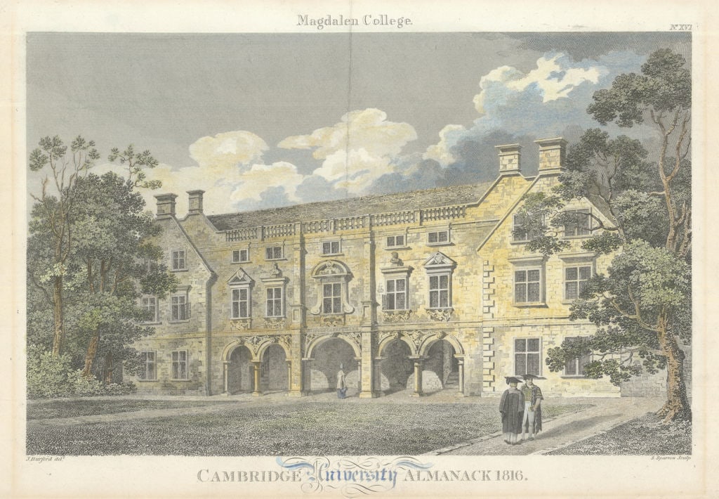 Magdalene College by John Burford from The Cambridge University Almanack 1816 (1 of 1)