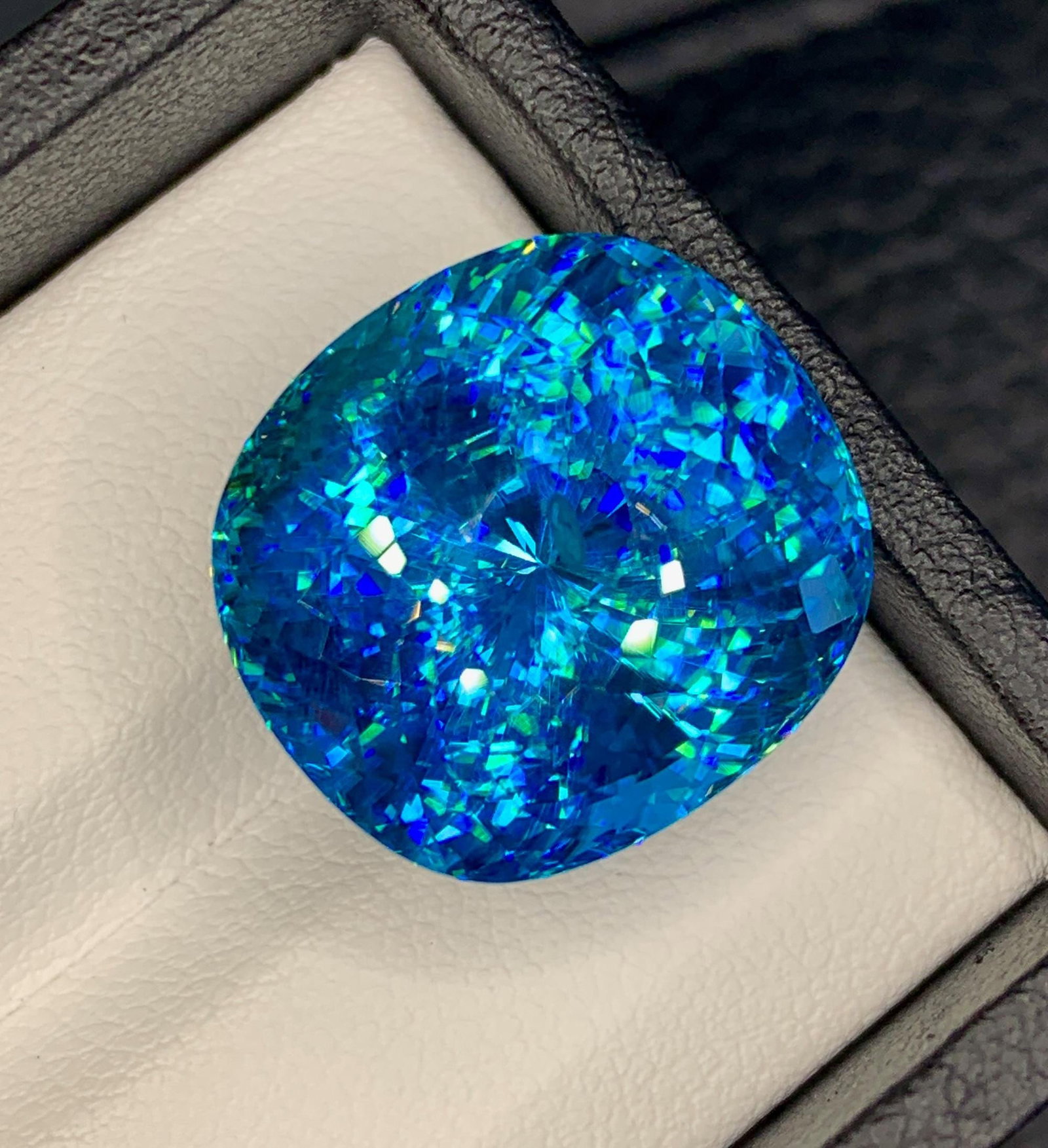 Natural Cambodia Blue Zircon 44.20 Carat Loose Gemstone - Large Faceted Blue Zircon for Ring Pendant - 2
