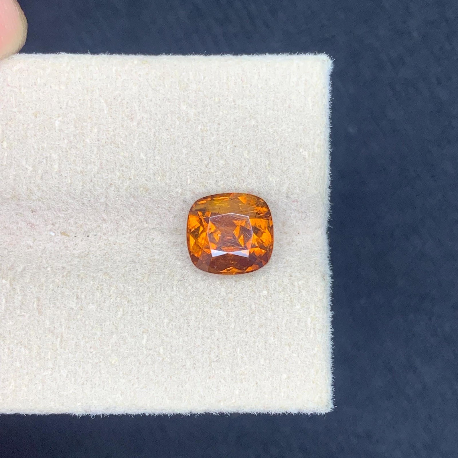 Honey Brown Bastnasite Gemstone: 3.52 Carat Cushion Cut - 4