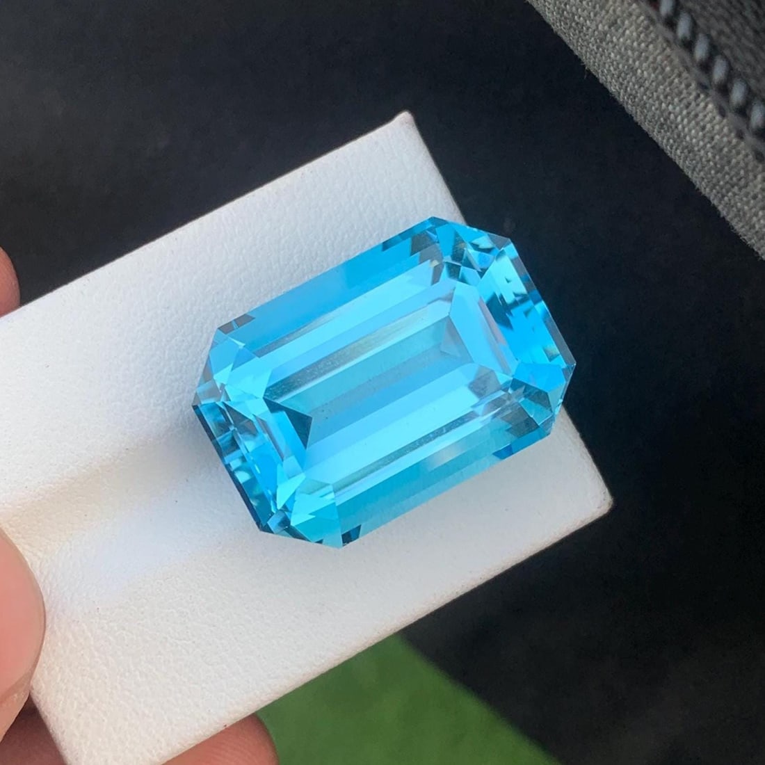 Swiss Blue Topaz Gemstone Necklace Size Emerald Cut From Brazil - 48.495 Ct - 5