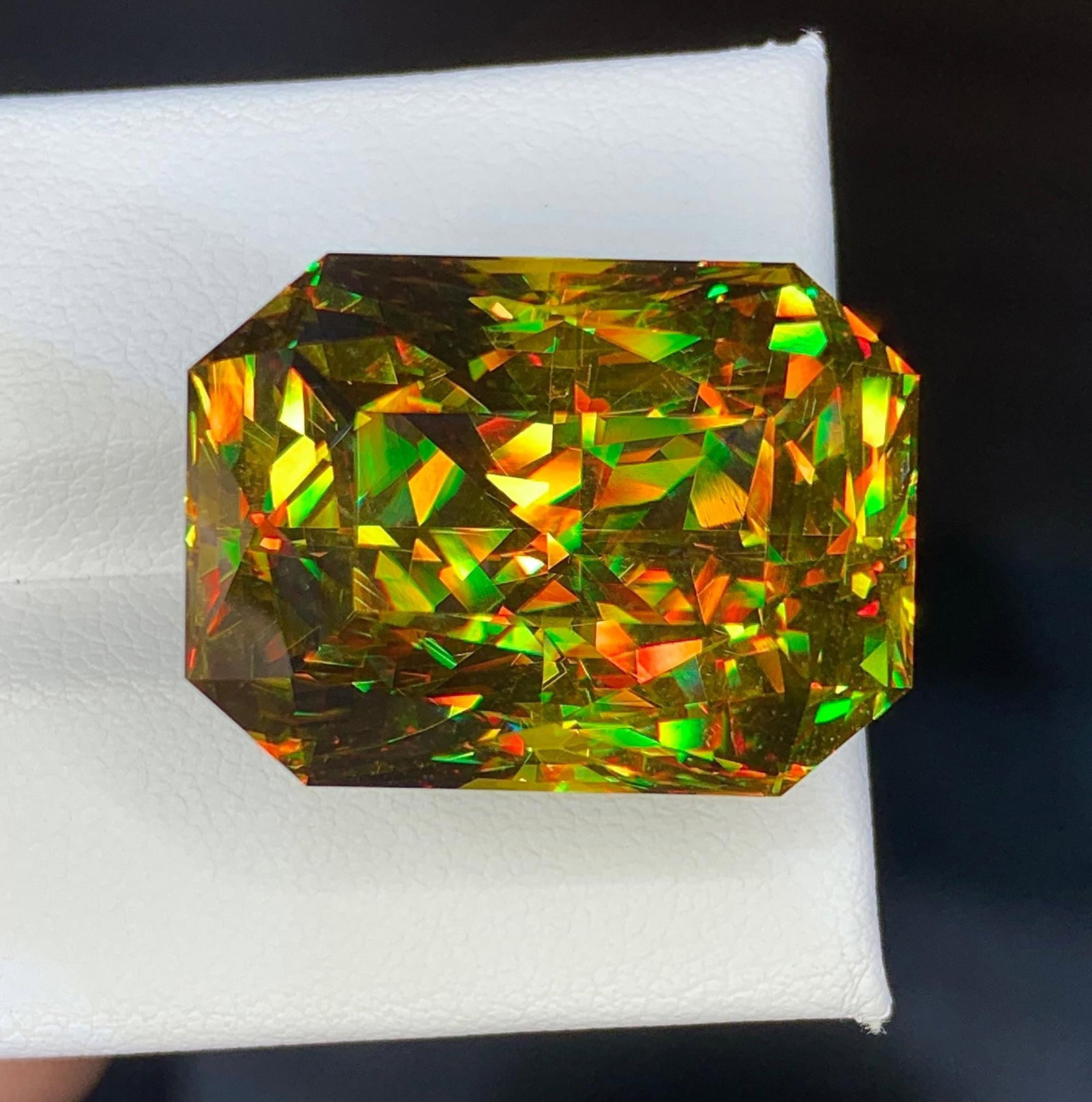 Natural Madagascar Sphene (Titanite) 53.70 Carat - Precision Cut Rainbow Fire Loose Gemstone - 2
