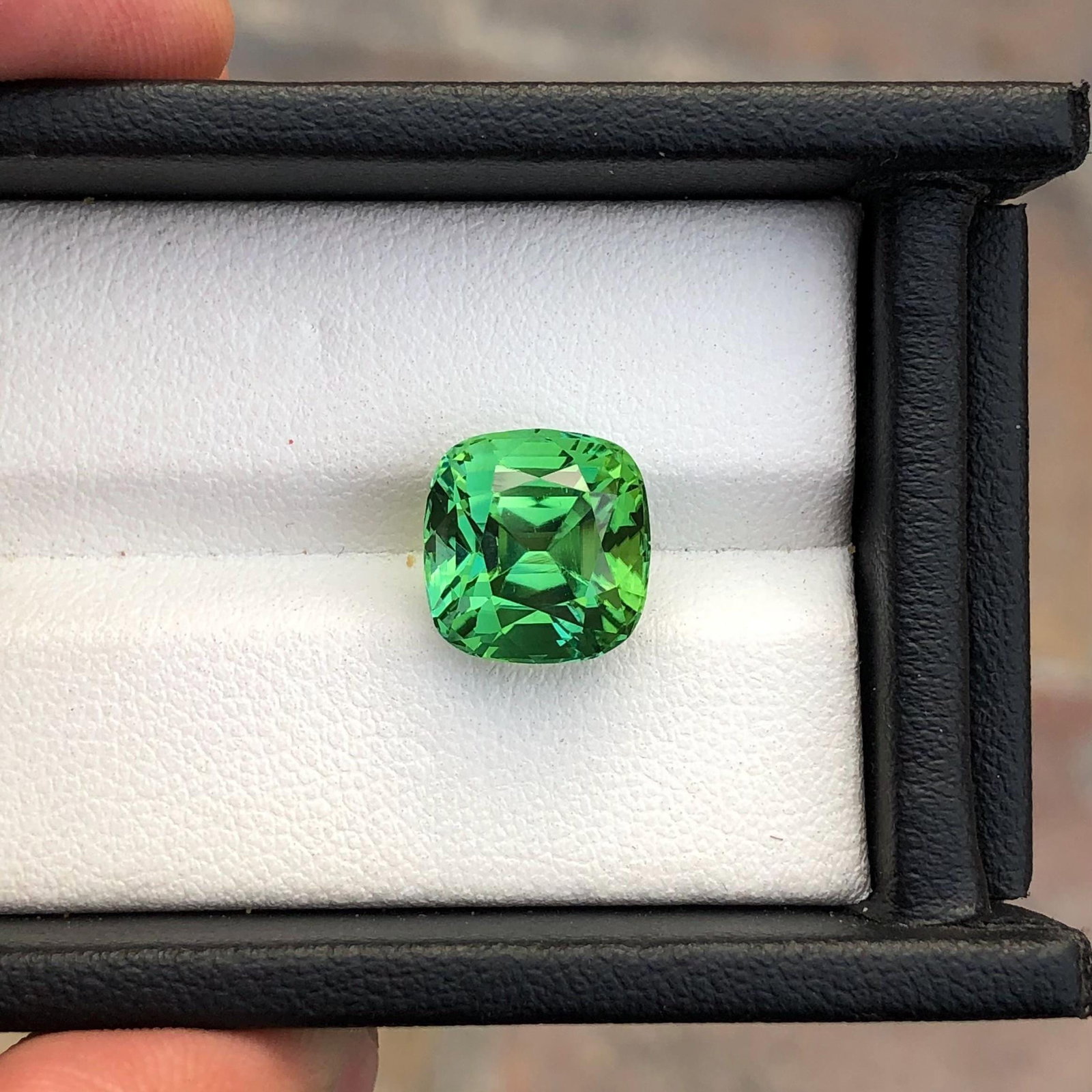 Cushion Cut Green Tourmaline Gemstone: 6.38 Carat, Afghanistan Origin - 2