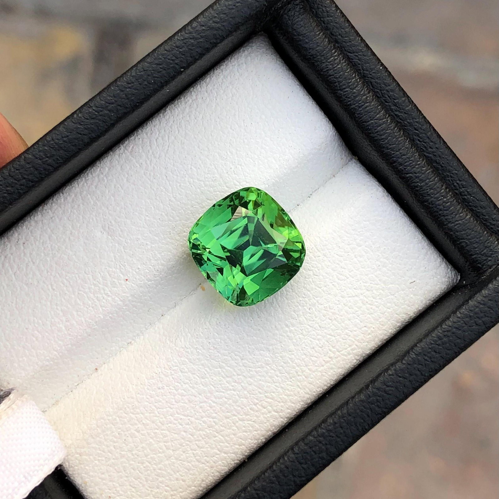 Cushion Cut Green Tourmaline Gemstone: 6.38 Carat, Afghanistan Origin - 3