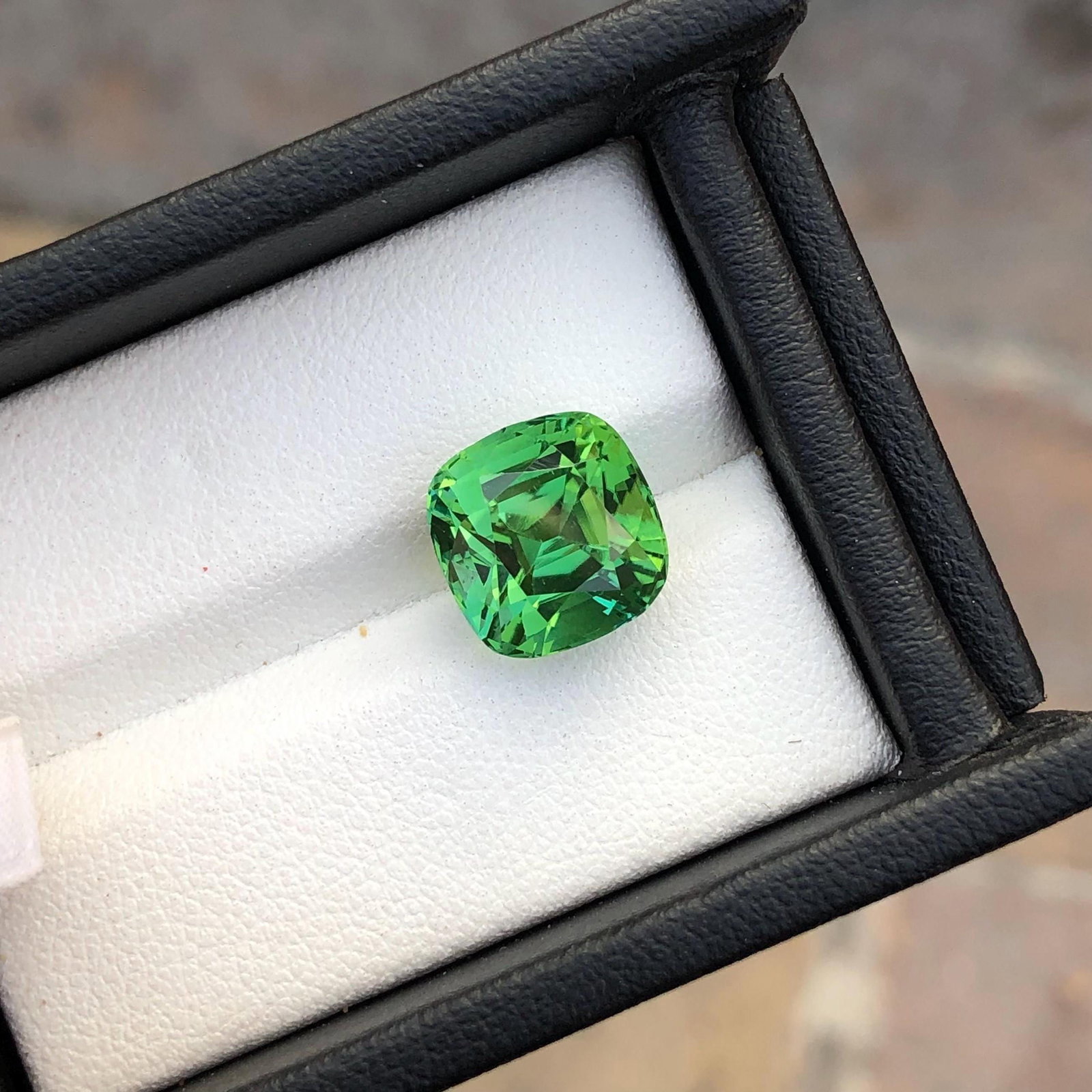 Cushion Cut Green Tourmaline Gemstone: 6.38 Carat, Afghanistan Origin - 4