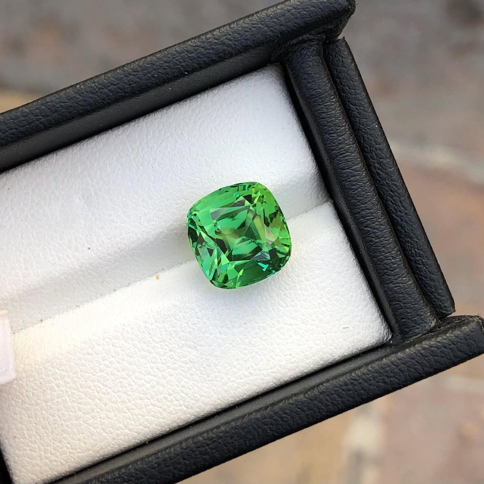 Cushion Cut Green Tourmaline Gemstone: 6.38 Carat, Afghanistan Origin - 7