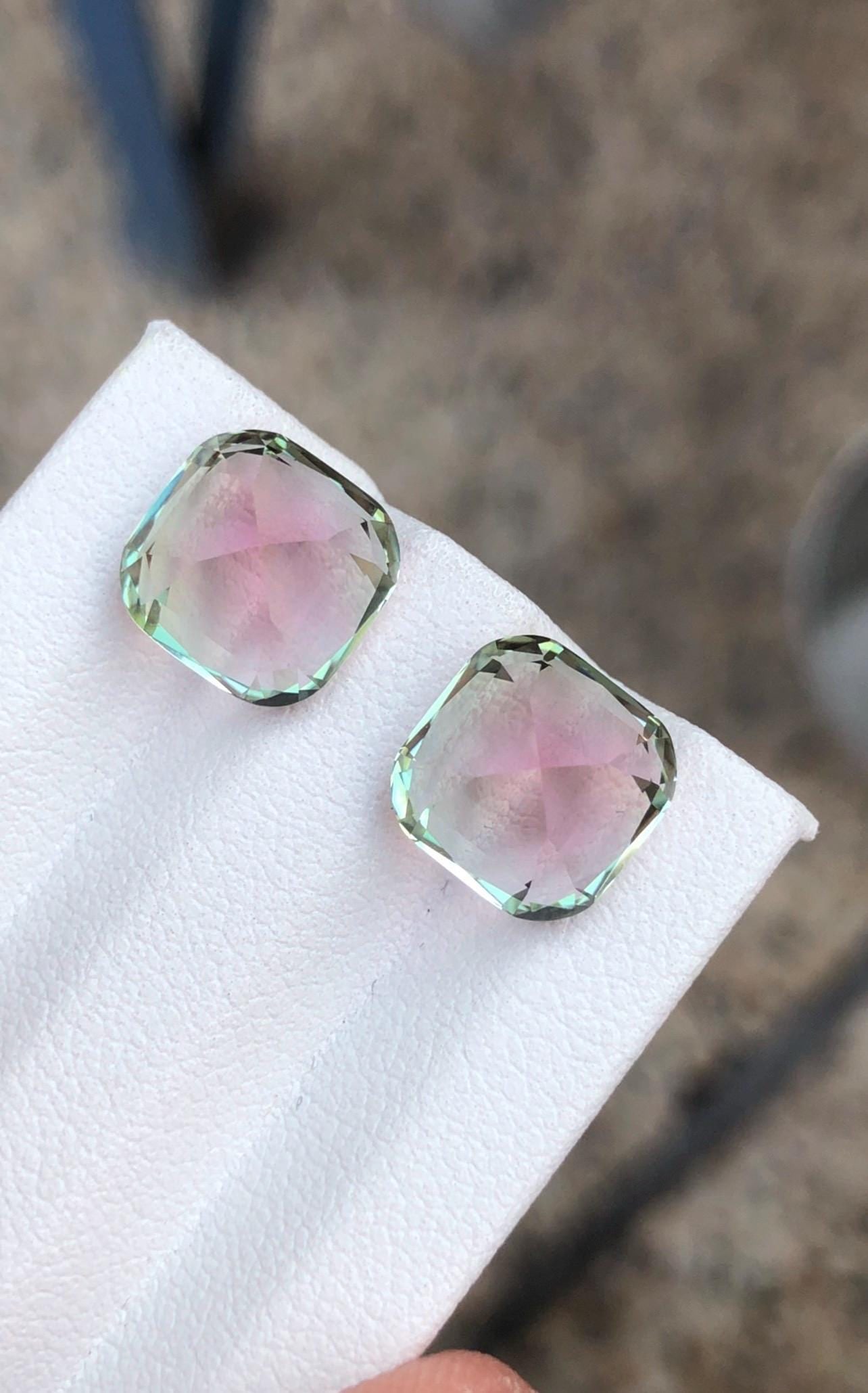 10.135 Carat Sweet Pink Tourmaline Gemstone Pair Earrings Jewelry Making Stone - 11