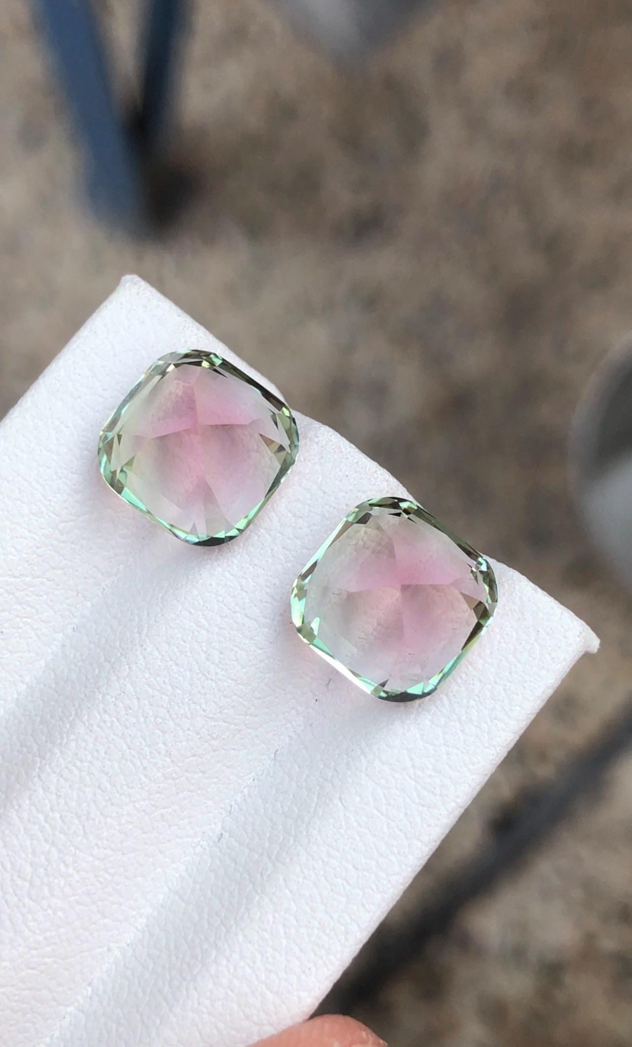 10.135 Carat Sweet Pink Tourmaline Gemstone Pair Earrings Jewelry Making Stone - 12