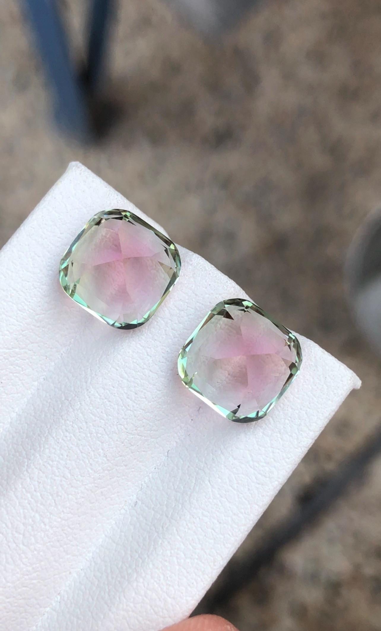10.135 Carat Sweet Pink Tourmaline Gemstone Pair Earrings Jewelry Making Stone - 13