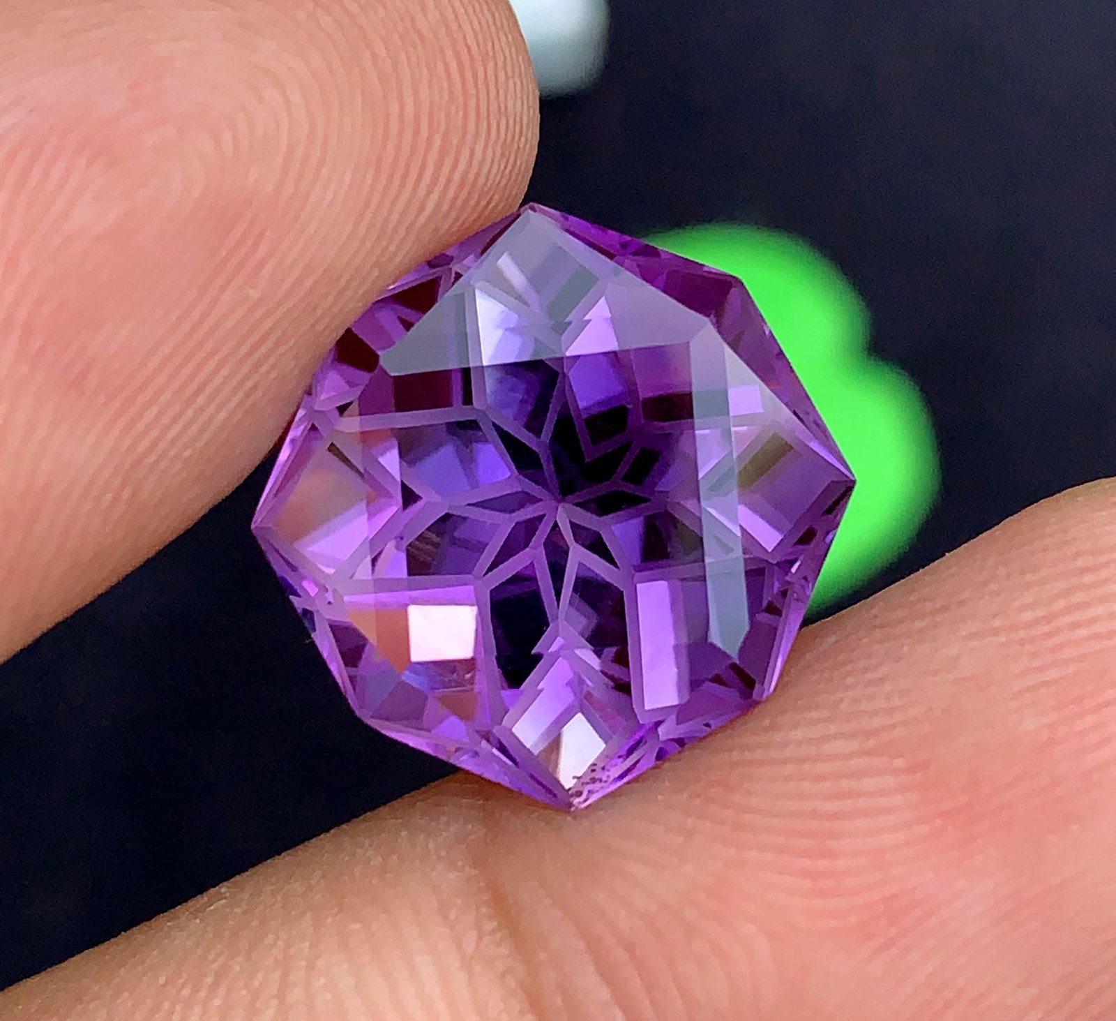 Fancy Cut Amethyst Gemstone: Deep Purple February Birthstone (14.15 Carats) - 4