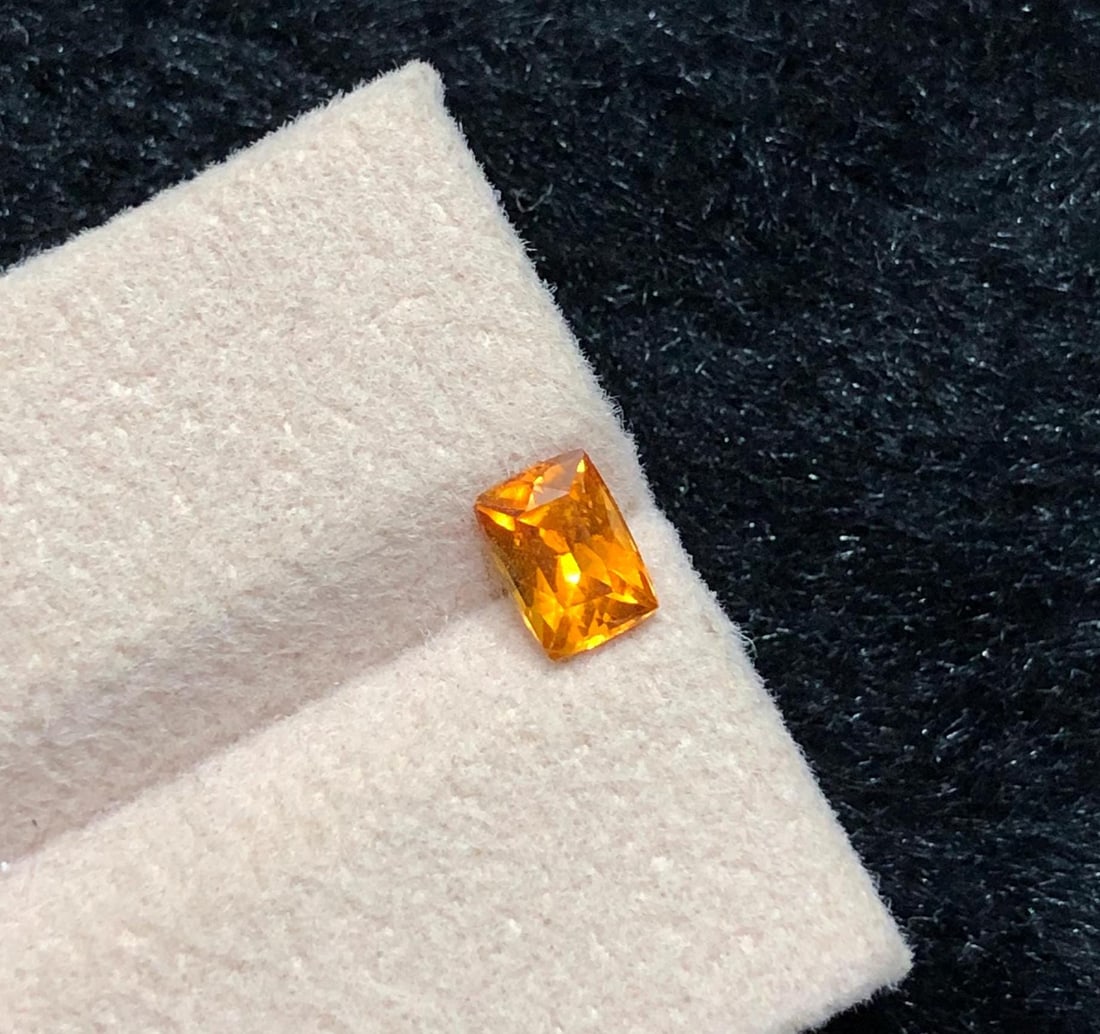Bright Orange Clinohumite Gemstone: Rare Afghan Jewel (0.655 Ct - 2
