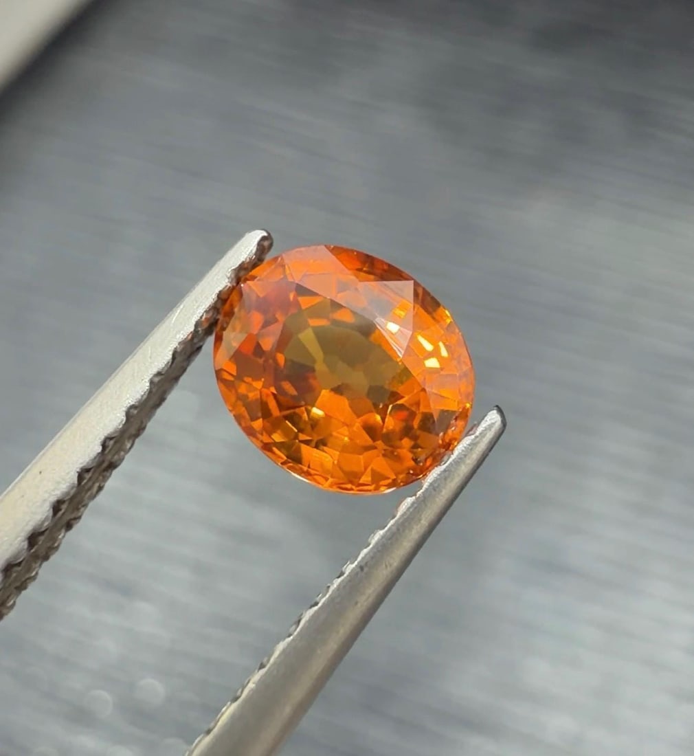 Natural Mandarin Garnet Oval Cut Loose Gemstone From Africa - 0.975 Carat - 3