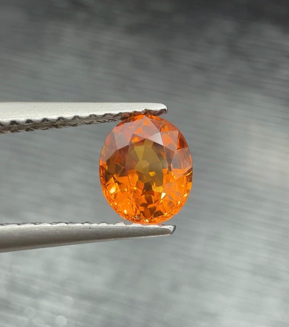 Natural Mandarin Garnet Oval Cut Loose Gemstone From Africa - 0.975 Carat - 4