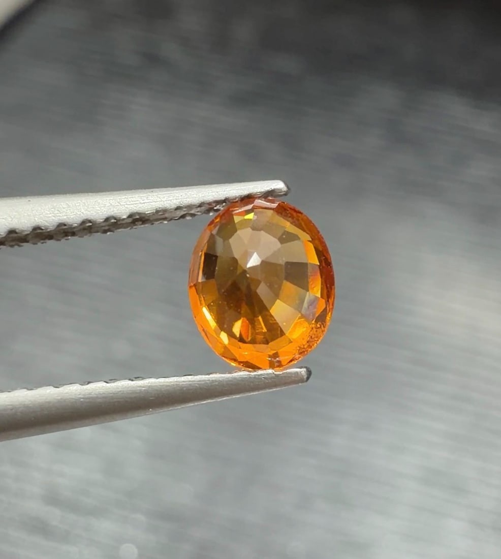 Natural Mandarin Garnet Oval Cut Loose Gemstone From Africa - 0.975 Carat - 5