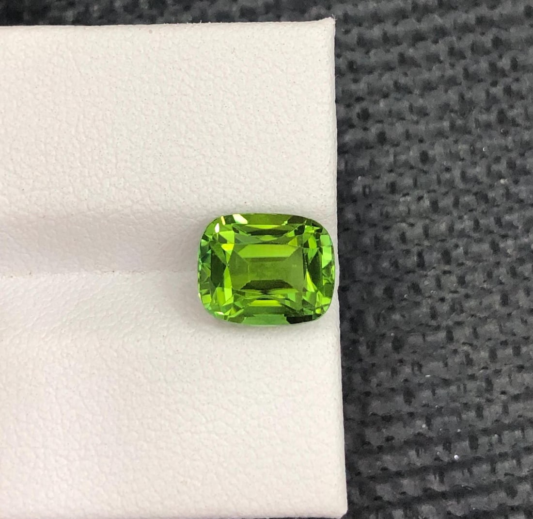 Forest Green Tourmaline Gemstone: 3.07 CT Cushion Cut, Afghanistan - 3