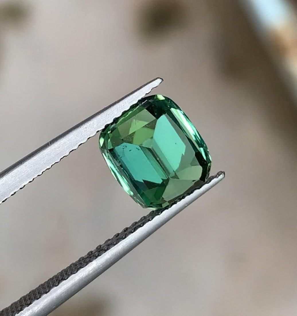 2.945 Carat Bluish Green Tourmaline Gemstone, Cushion Cut Tourmaline Stone From Afghanistan - 4