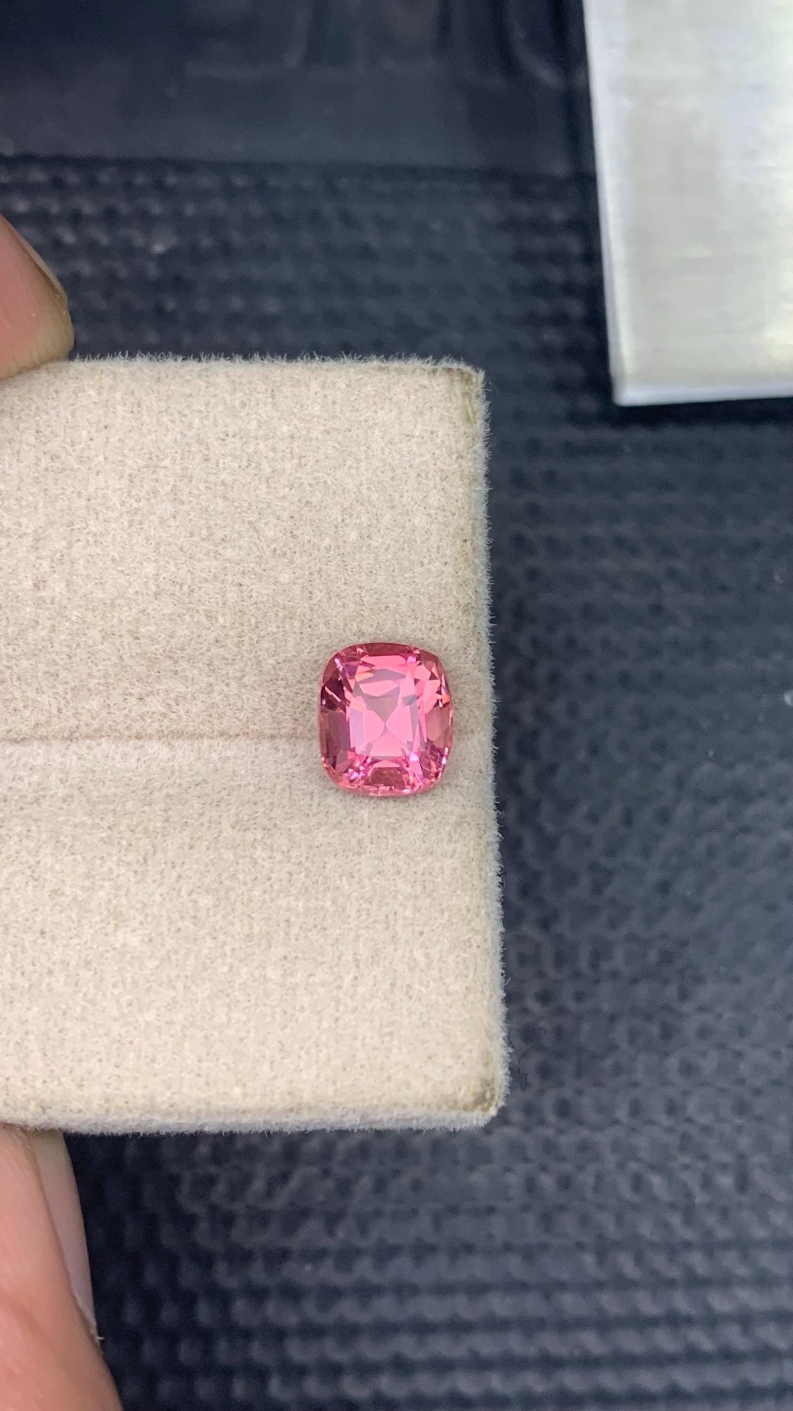 Candy Pink Tourmaline Gemstone, 1.40 Carat Cushion Cut, Afghanistan Origin - 6