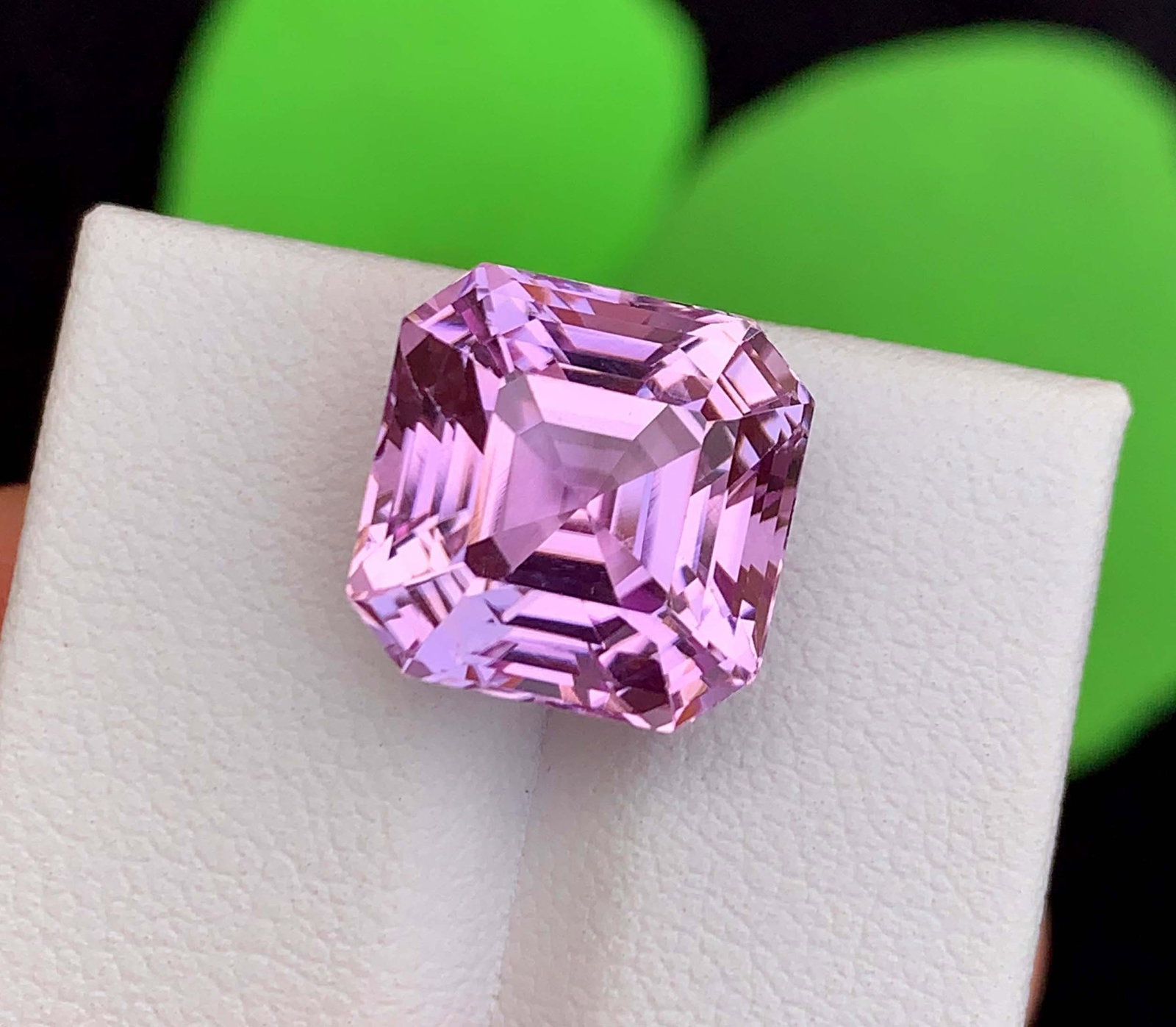 Natural Pink Kunzite Gemstone: Faceted Asscher Cut, November Birthstone (11.30 Carat) - 4