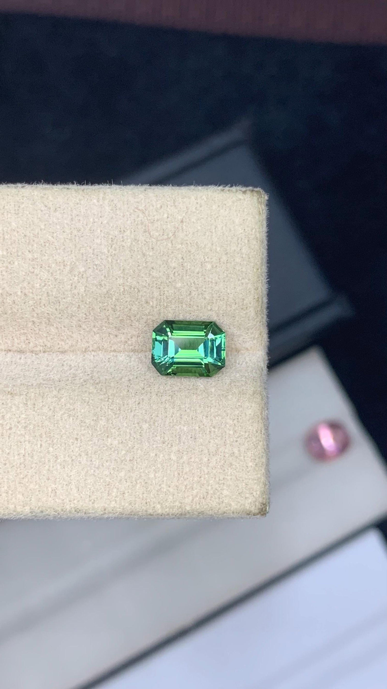 Blue Green Tourmaline Gemstone: 1.105 Carat Faceted Emerald Cut Stone: Key Features: Gemstone: Natural Tourmaline Color: Blue Green Cut: Faceted Emerald Cut Clarity: Eye Clean Use: Ideal for Ring, Pendant, or Custom Jewelry Birthstone: October Healing & Meaning: Peace,