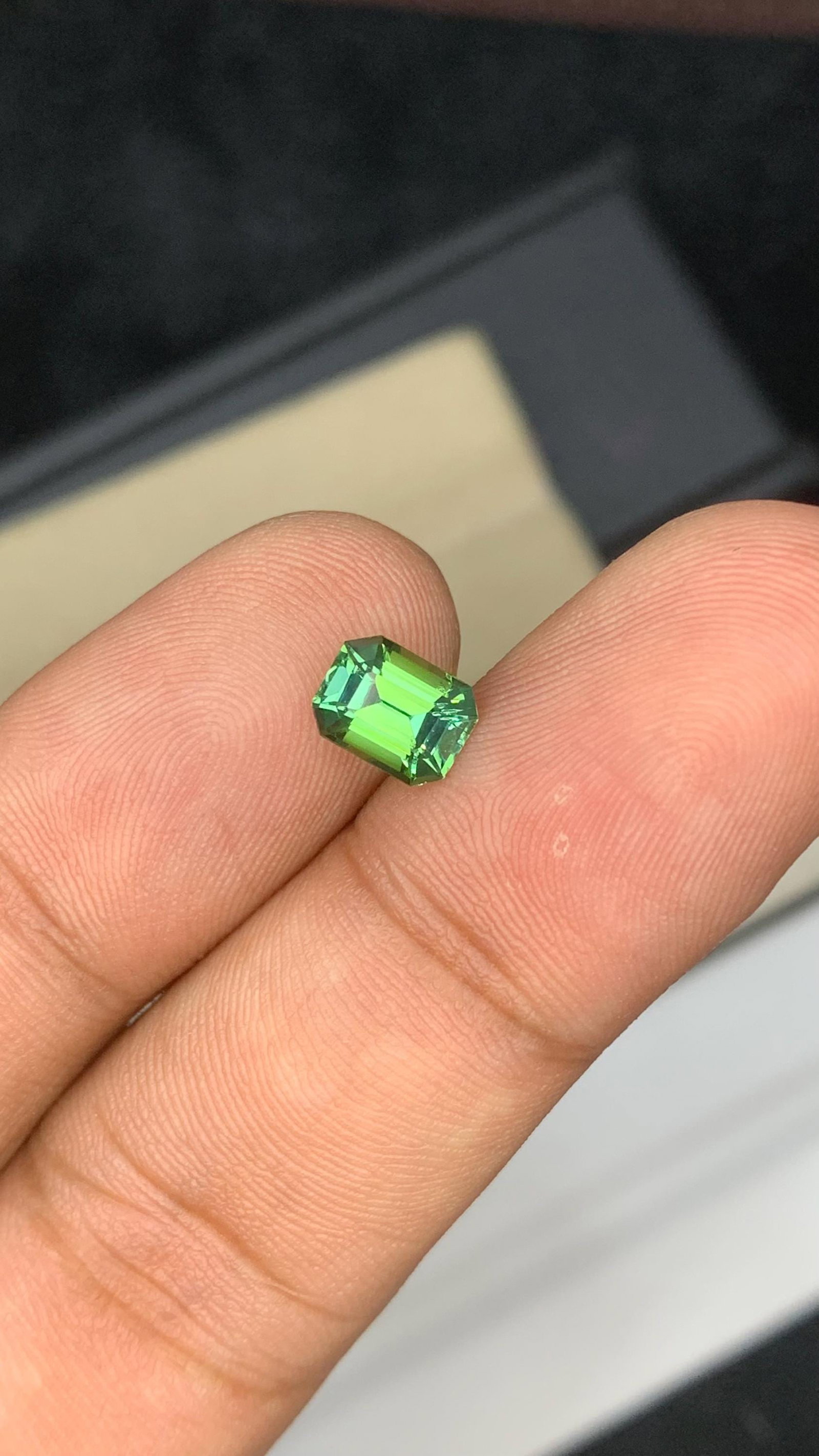 Blue Green Tourmaline Gemstone: 1.105 Carat Faceted Emerald Cut Stone - 5
