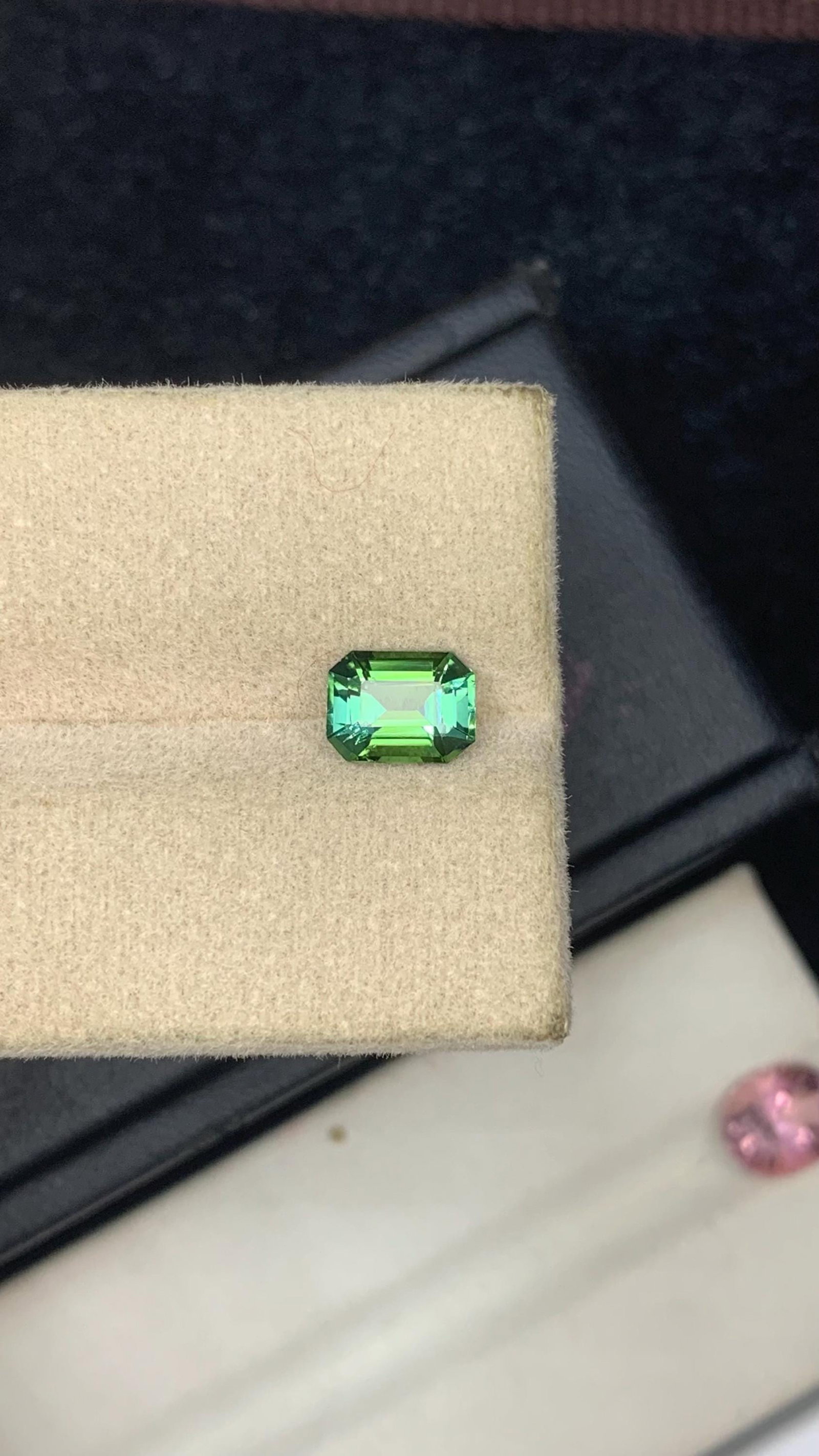 Blue Green Tourmaline Gemstone: 1.105 Carat Faceted Emerald Cut Stone - 6