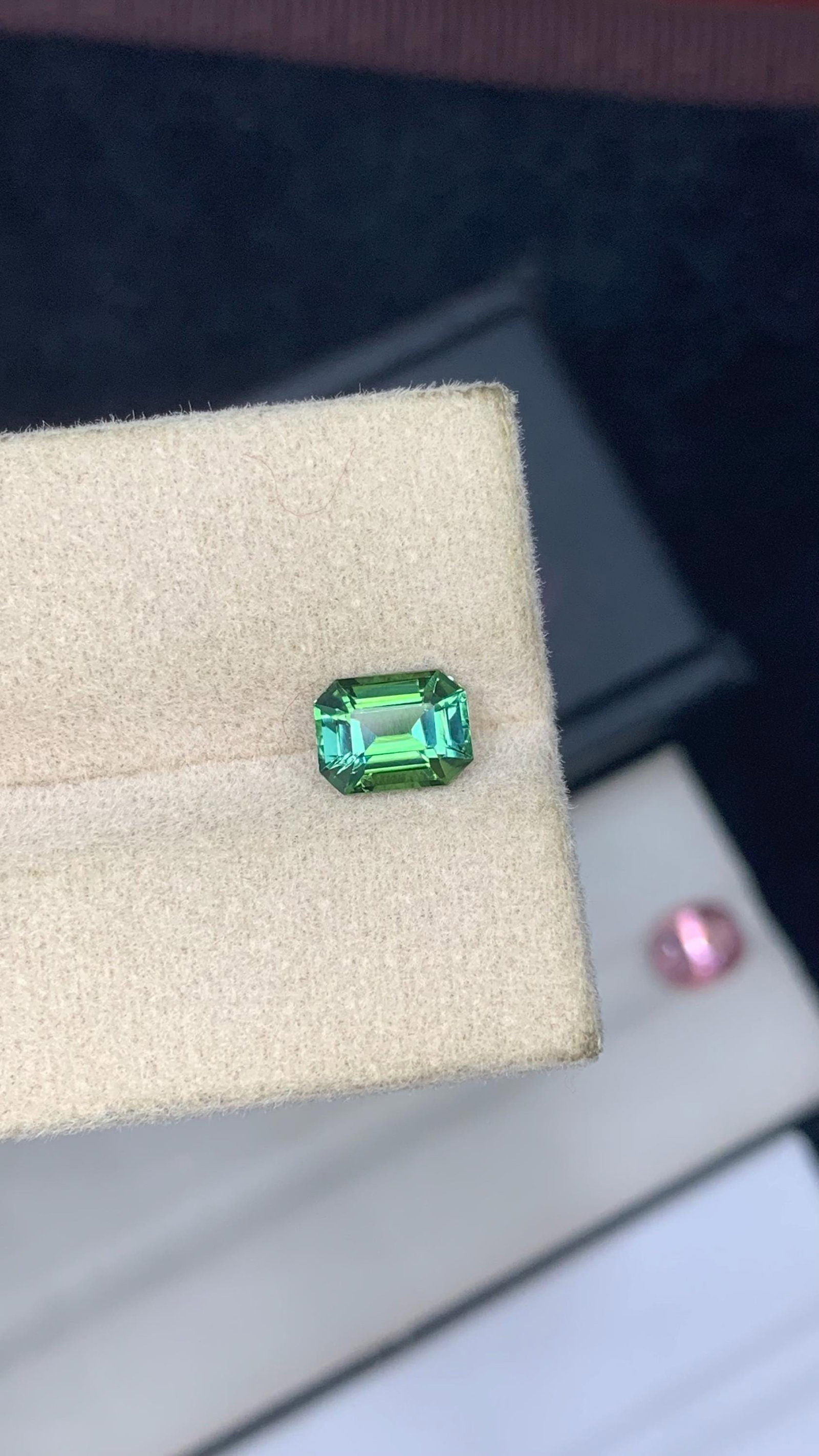 Blue Green Tourmaline Gemstone: 1.105 Carat Faceted Emerald Cut Stone - 8