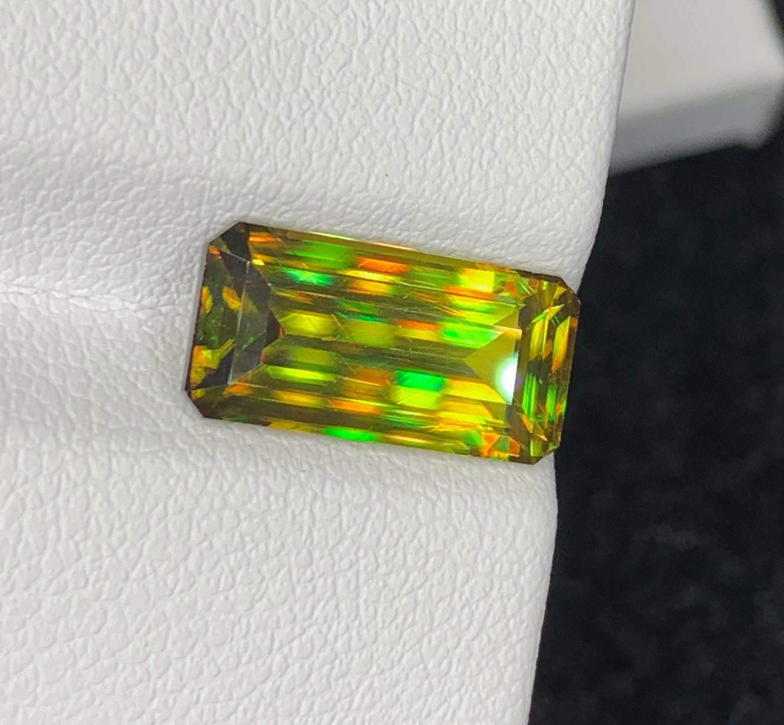 Natural Lustrous Sphene Gemstone: Multi Color Emerald Cut, 4.46 Carat - 5