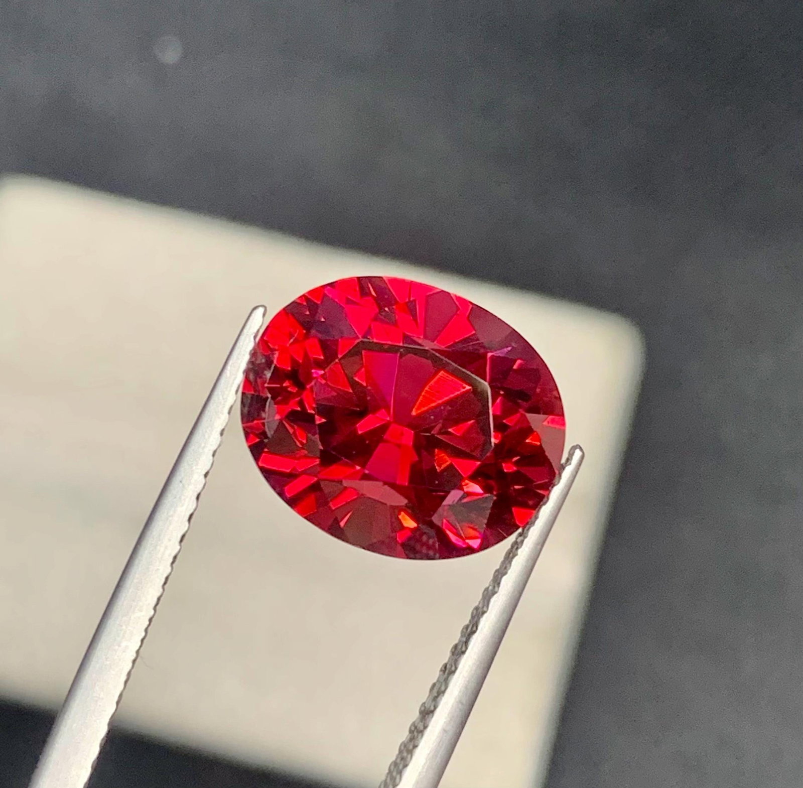 Cherry Red Unique Garnet Oval Cut Loose Gemstone From Tanzania - 9.17 Carat - 5