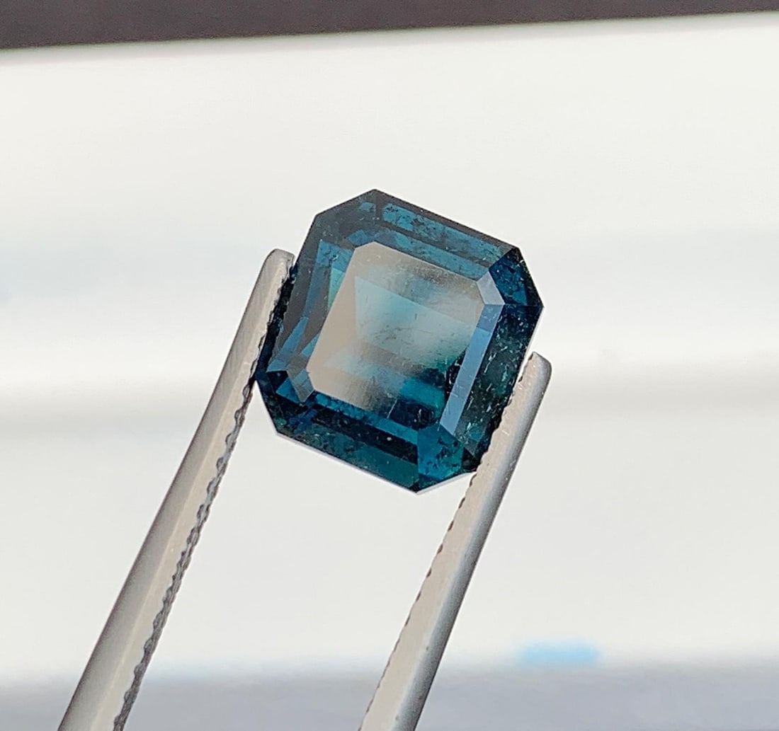 Ink Blue Tourmaline Gemstone: Natural October Birthstone, Afghanistan (4.80 CT) - 2