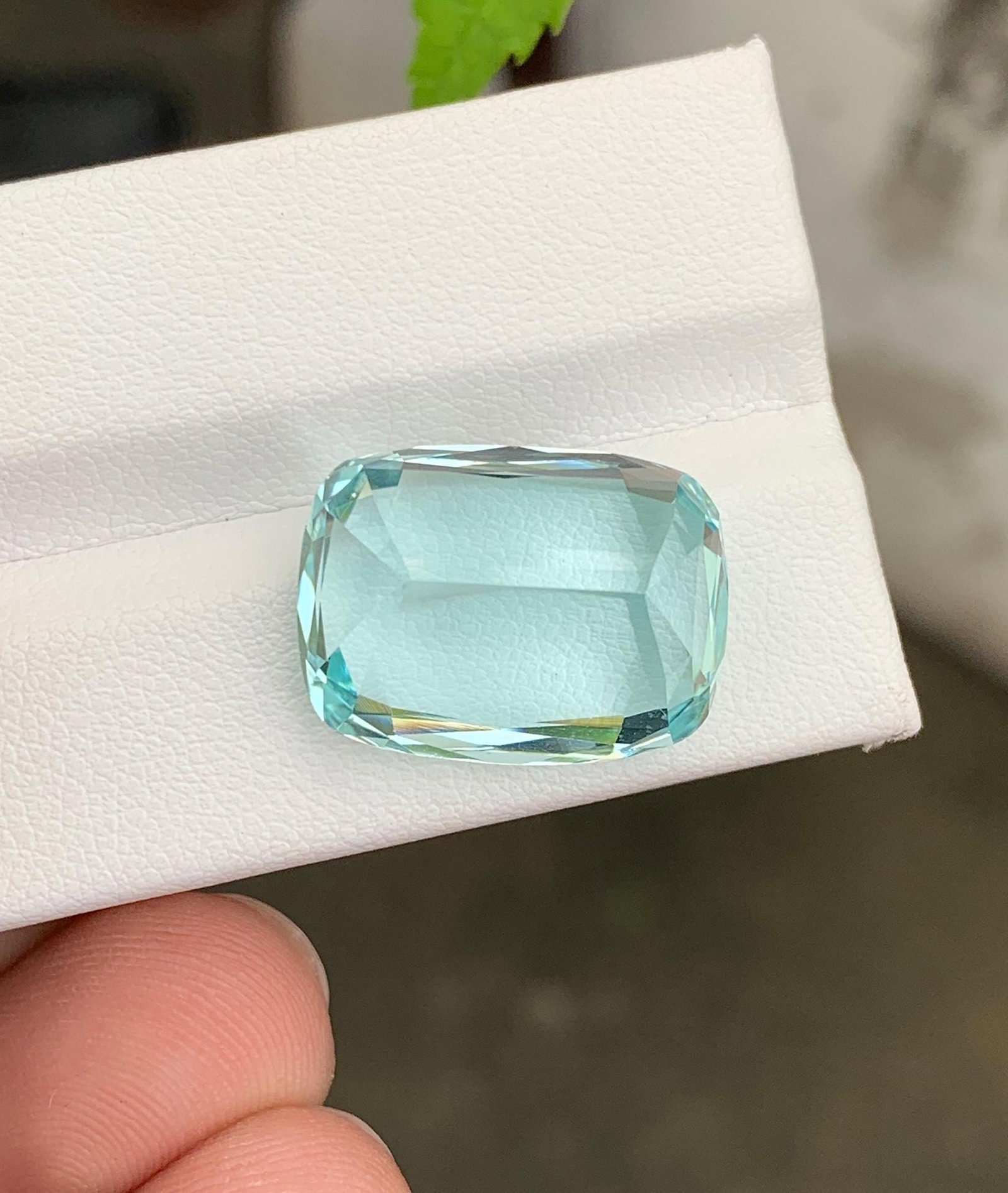 Natural Pakistan Aquamarine Gemstone 20.00 Carat Cushion Cut - Loose Sky Blue Aquamarine for Ring - 2