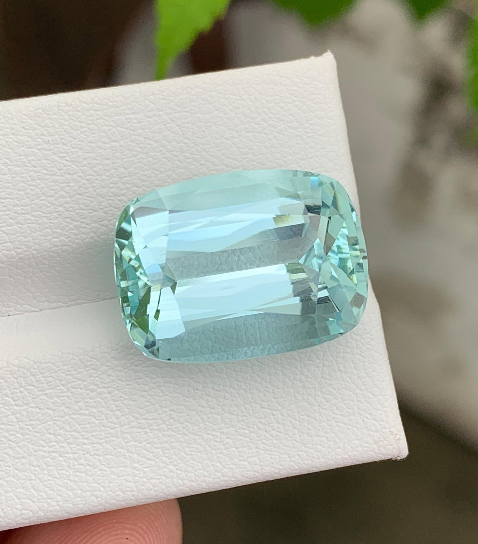 Natural Pakistan Aquamarine Gemstone 20.00 Carat Cushion Cut - Loose Sky Blue Aquamarine for Ring - 4