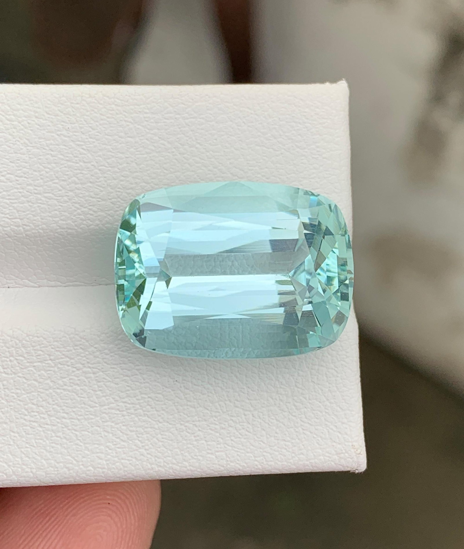 Natural Pakistan Aquamarine Gemstone 20.00 Carat Cushion Cut - Loose Sky Blue Aquamarine for Ring - 5