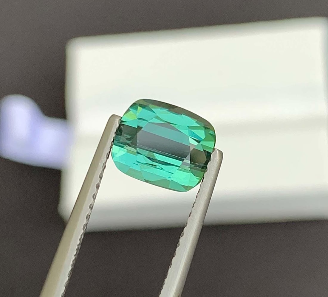 Blue Green Tourmaline Gemstone: Natural October Birthstone, Africa (2.36 CT) - 4