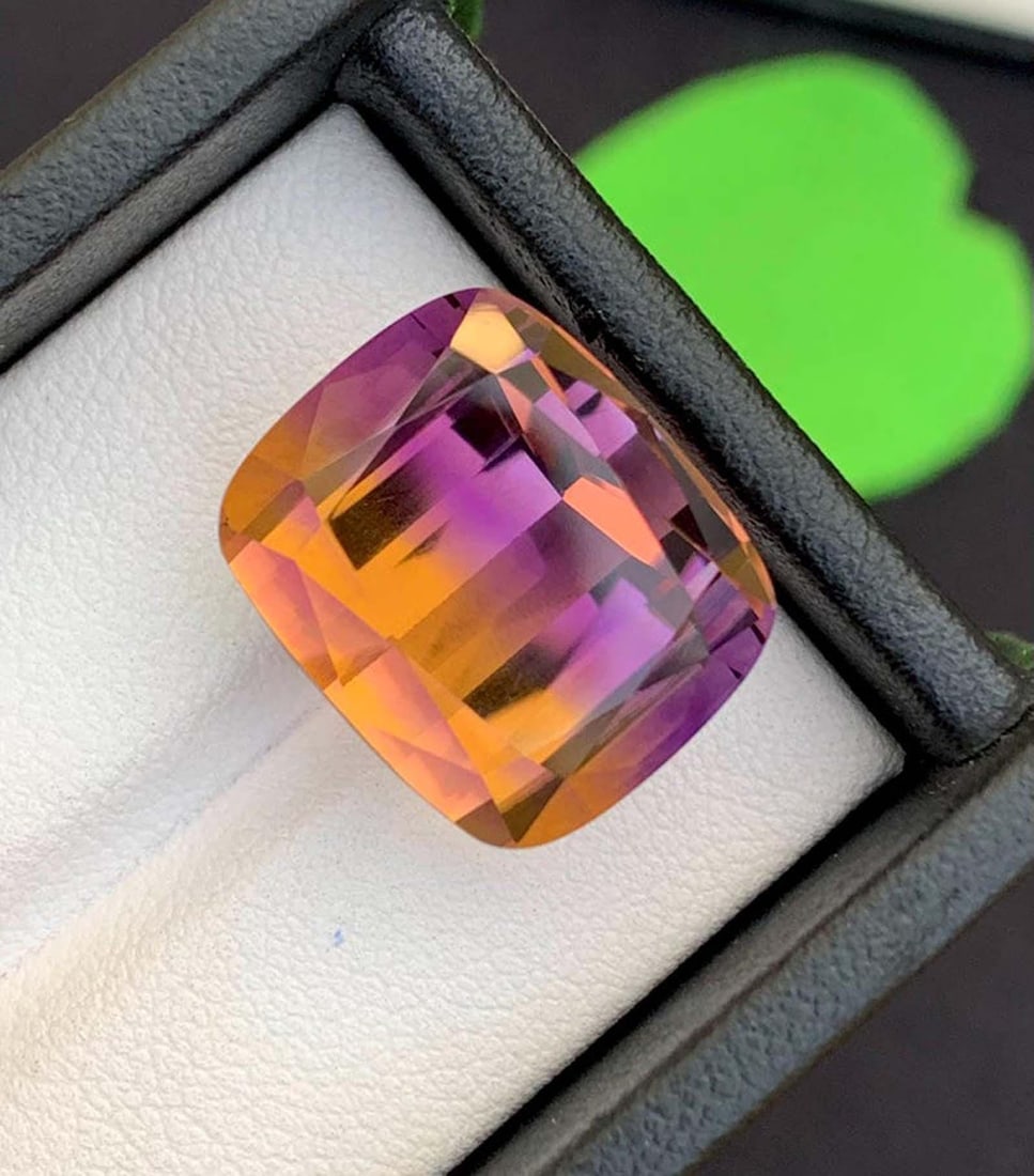 Cushion Cut Ametrine Gemstone: Royal Purple & Golden Quartz, February Birthstone - 3