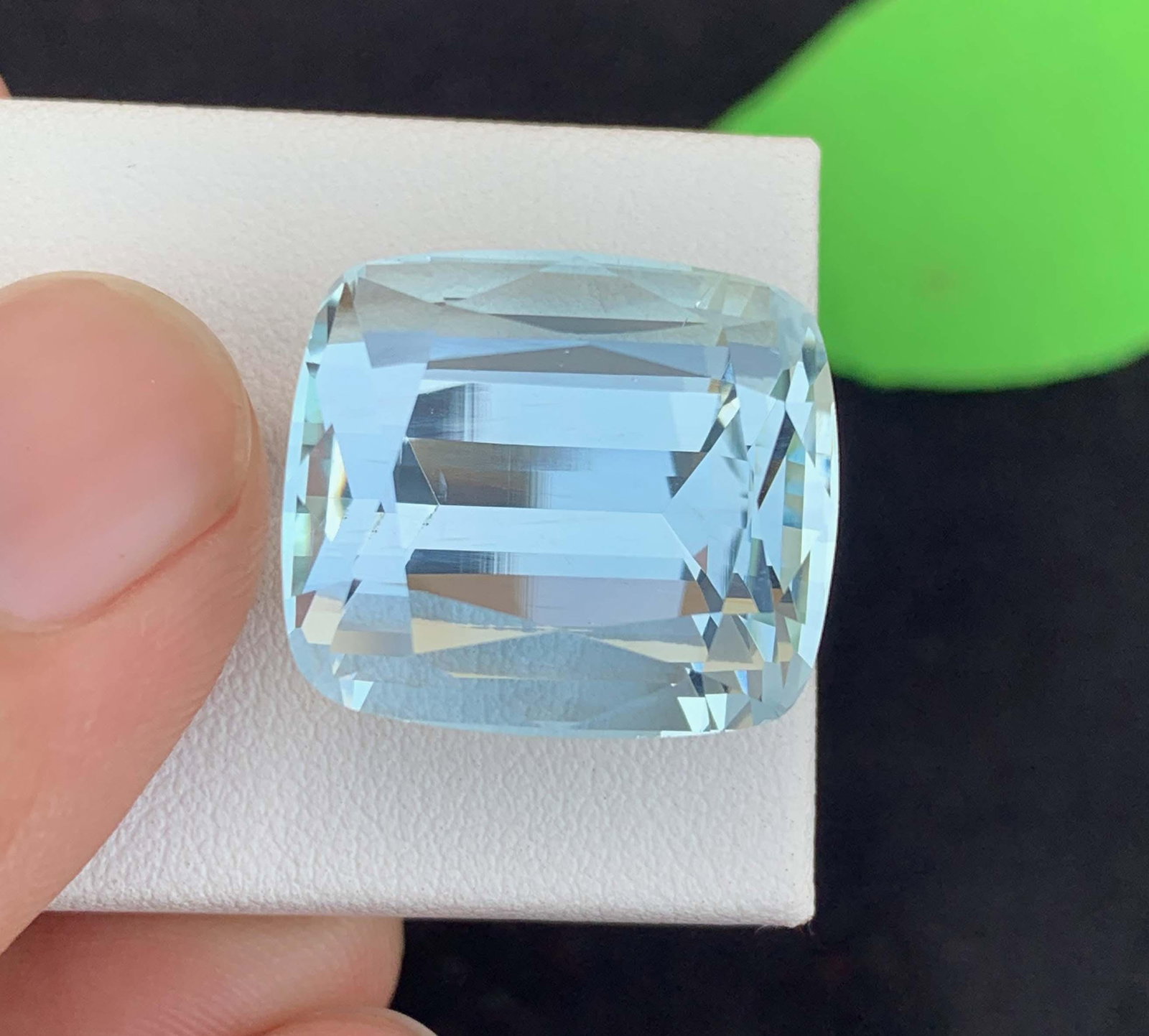 Natural Aquamarine Gemstone: 39.65 Carat Cushion Cut, Pakistan Origin - 4