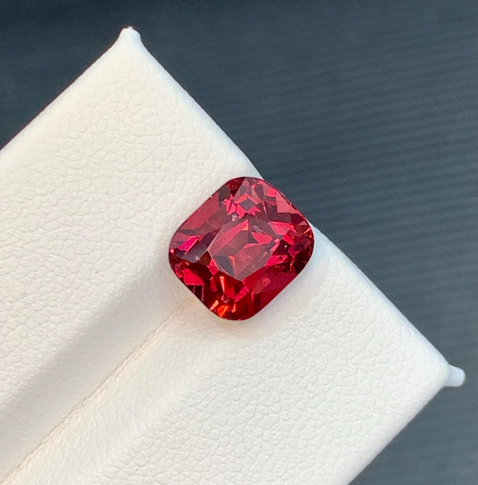 Cherry Red Unique Garnet Cushion Cut Loose Gemstone From Tanzania - 5.190 Carat - 6