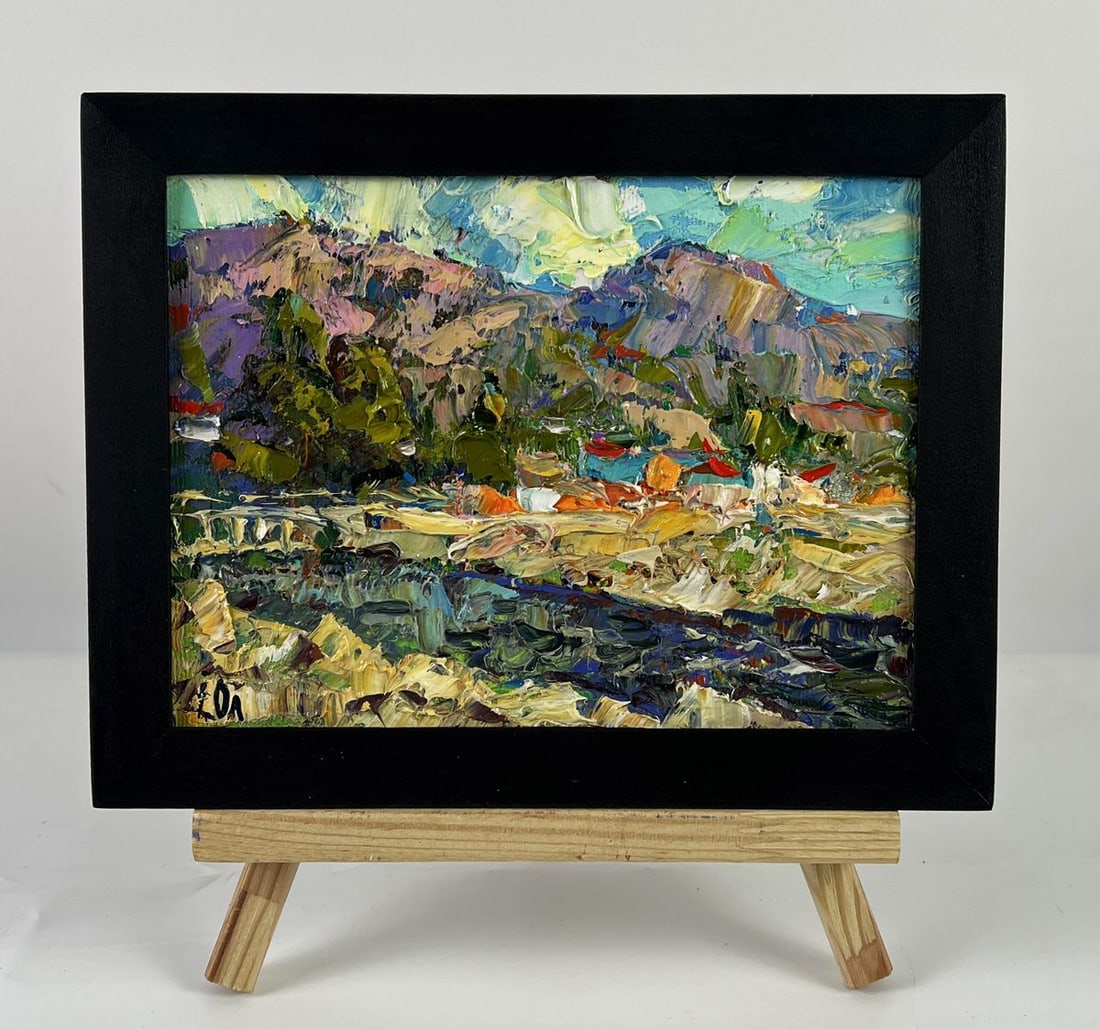 Oil painting Mountain River Against the Sky Oleksiy Ivanyuk: Title: Oil painting Mountain River Against the Sky Oleksiy Ivanyuk Description: NoAAA6614*** ABOUT THIS PAINTING **** TITLE: "Mountain River Against the Sky"* ARTISTS: Oleksiy Ivanyuk* SIZE: 15x20