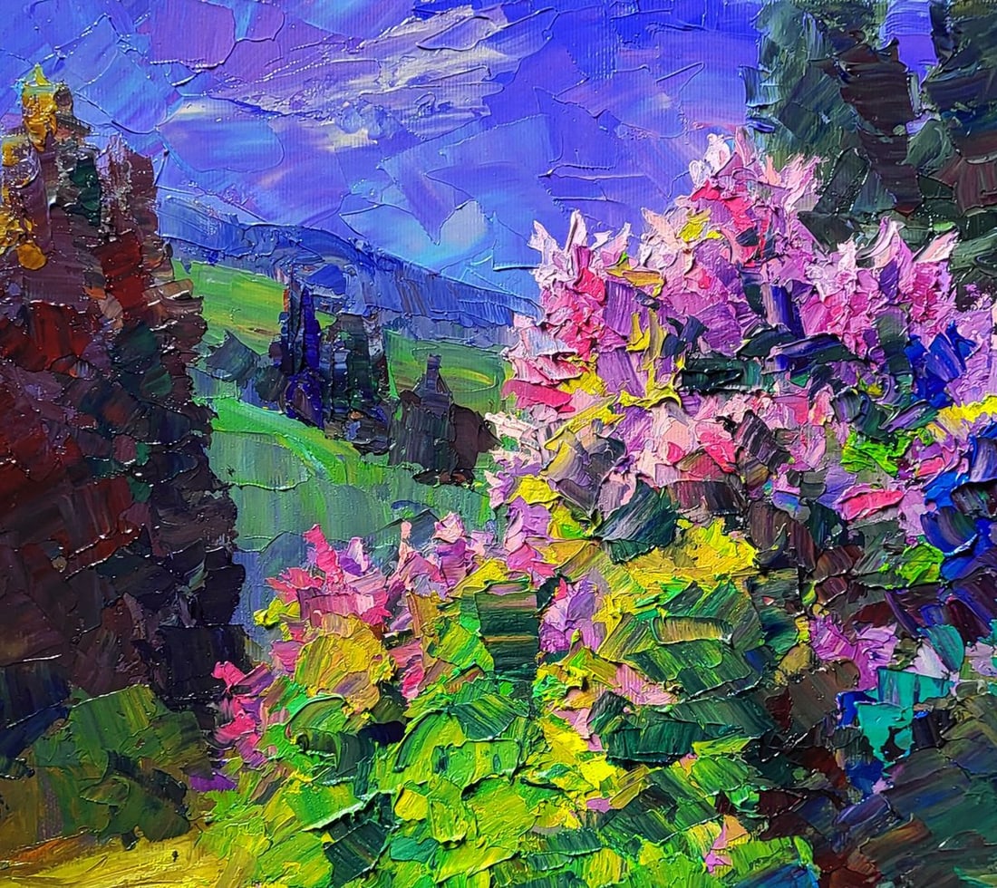 Oil painting Lilac in the Mountains Boris Serdyuk - 4
