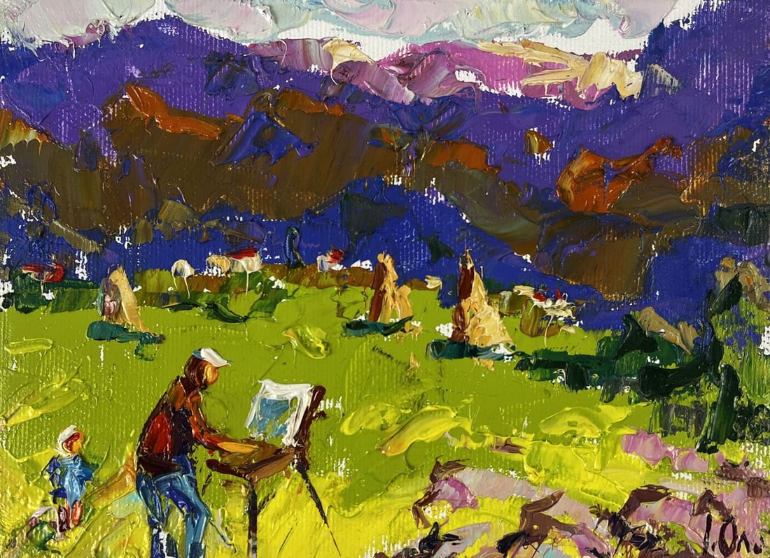 Oil painting Enjoying the mountains Oleksiy Ivanyuk - 3