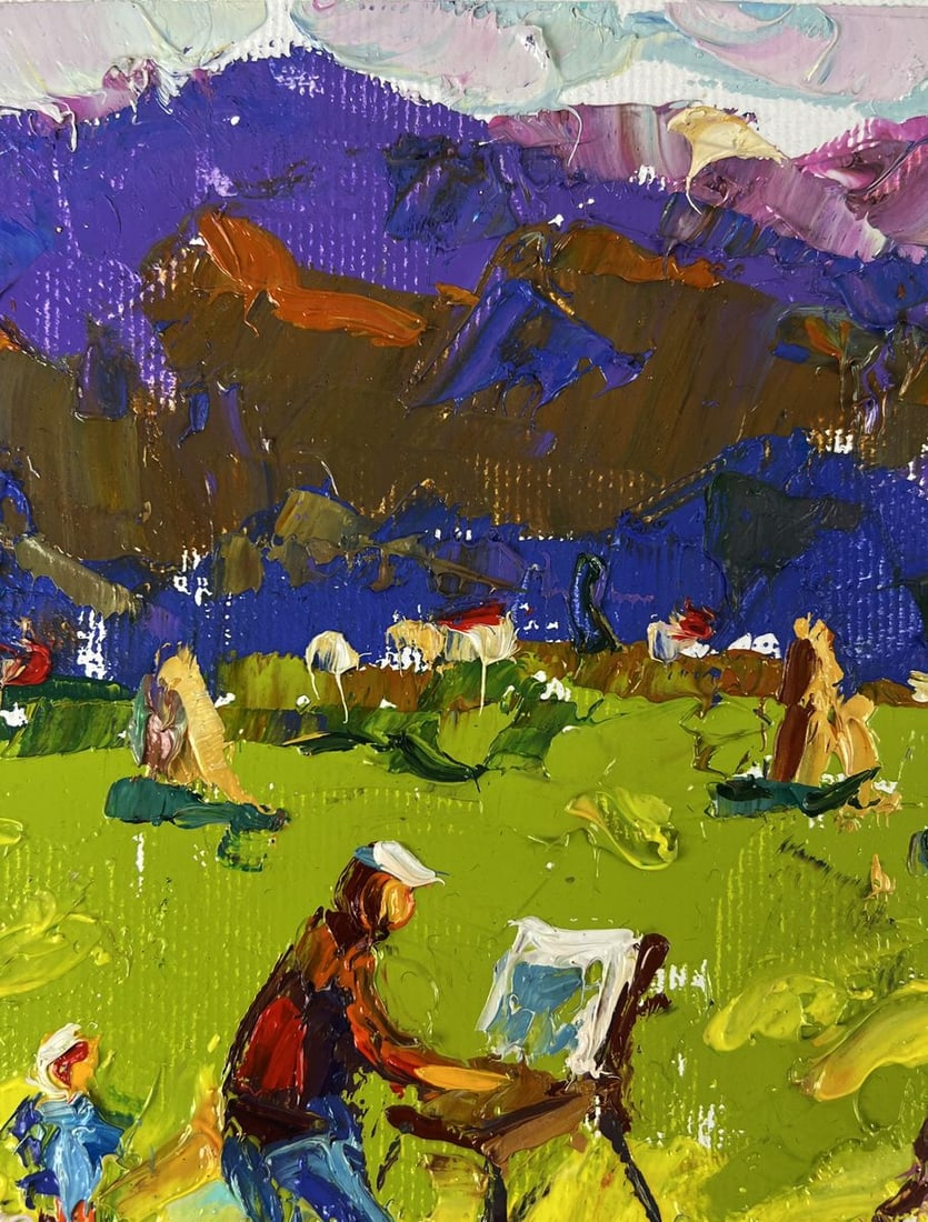 Oil painting Enjoying the mountains Oleksiy Ivanyuk - 4