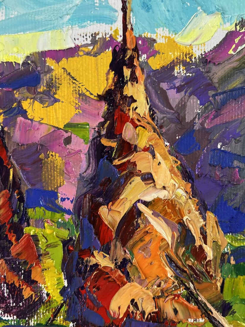 Oil painting Haystacks in the mountain fields Oleksiy Ivanyuk - 6