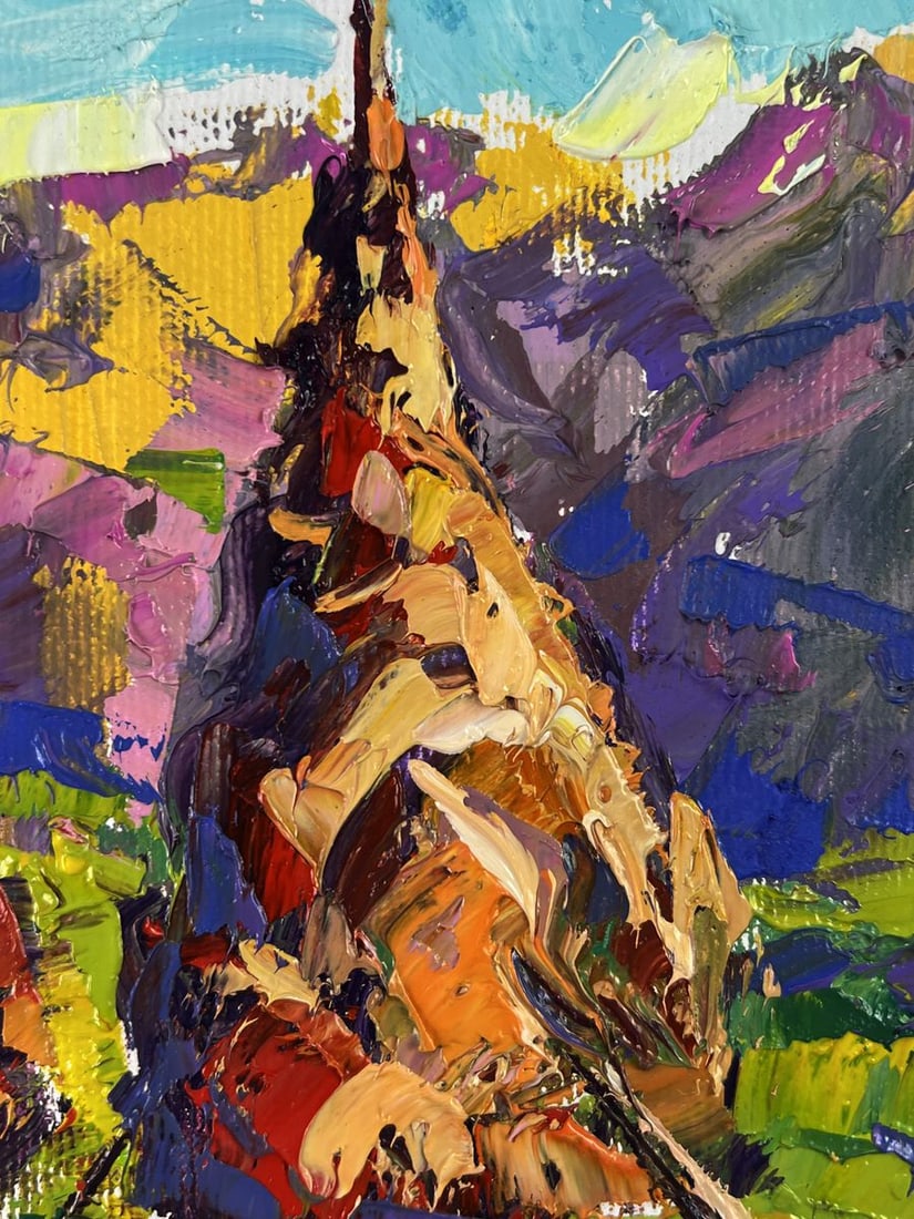 Oil painting Haystacks in the mountain fields Oleksiy Ivanyuk - 7