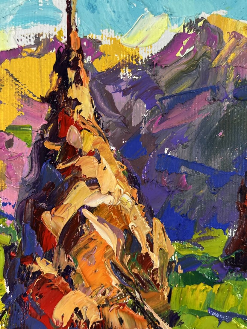Oil painting Haystacks in the mountain fields Oleksiy Ivanyuk - 8
