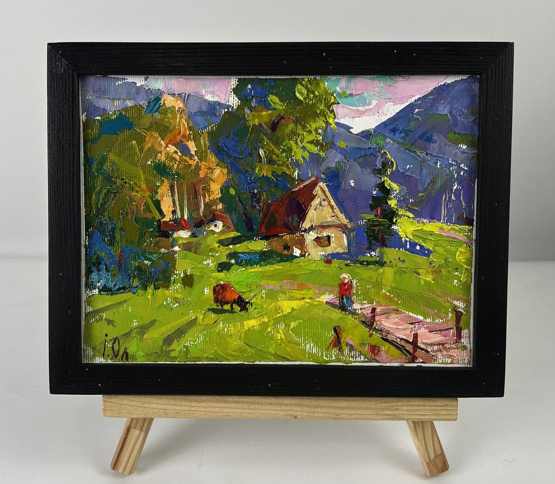 Oil painting Mountain houses Oleksiy Ivanyuk: Title: Oil painting Mountain houses Oleksiy Ivanyuk Description: NoAAA6330*** ABOUT THIS PAINTING **** TITLE: "Mountain houses"* ARTISTS: Oleksiy Ivanyuk* SIZE: 15x20 cm/5.90x7.87 inches'* MEDIUM:
