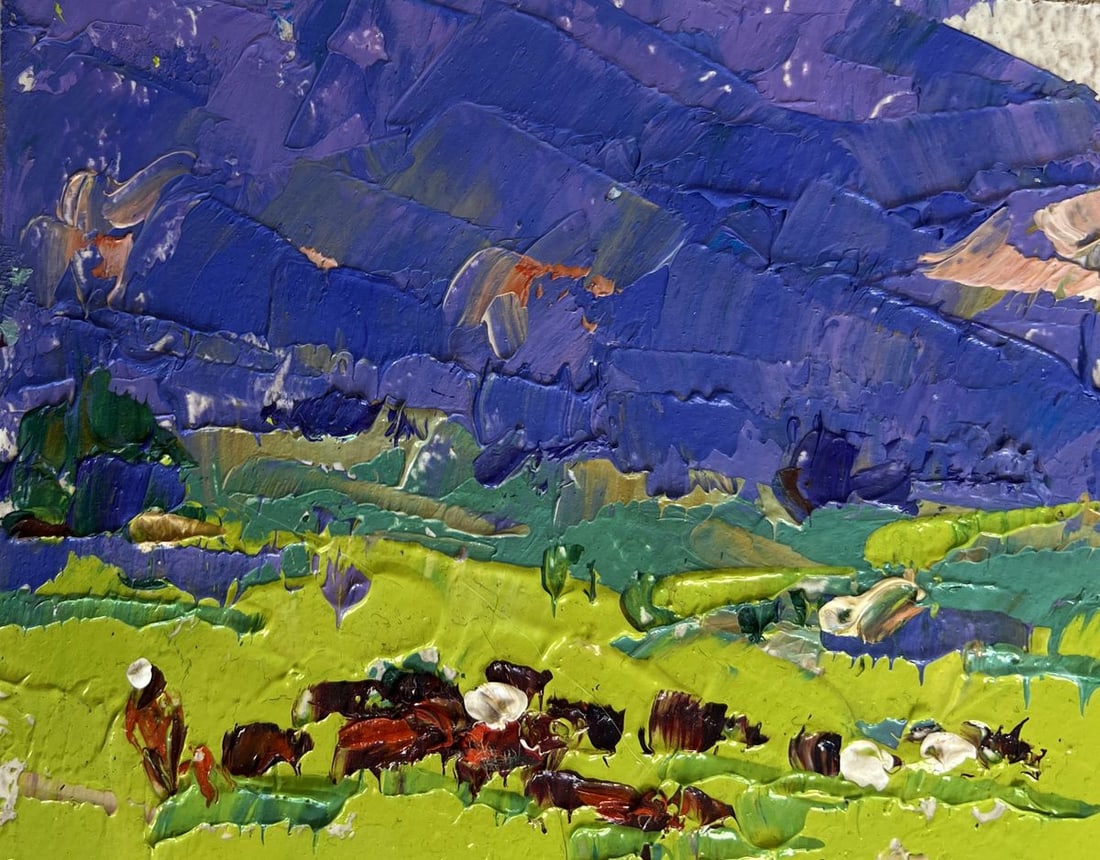 Oil painting In the spring meadows Alex Kalenyuk - 6