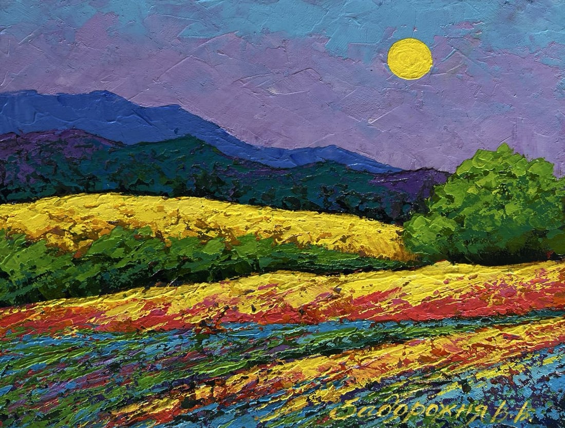 Oil painting At the foot of the mountains V. Zadorozhnya - 3