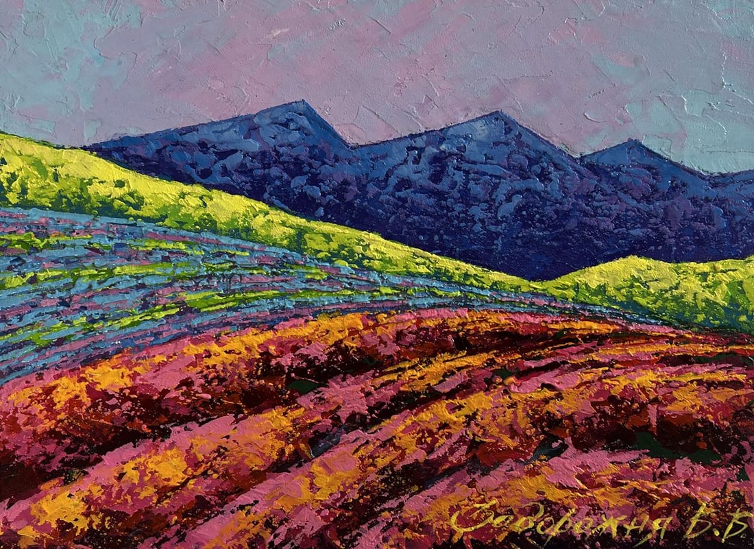 Oil painting Evening is approaching in the mountains V. Zadorozhnya - 3