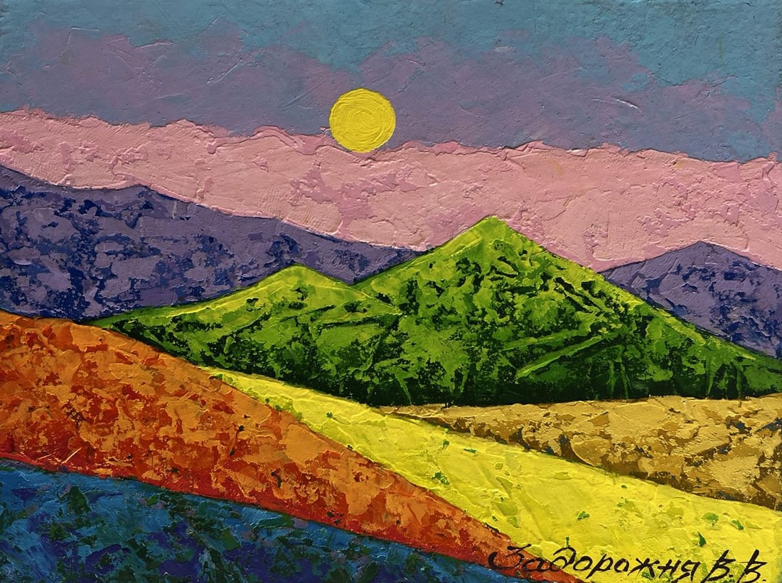 Oil painting Symphony of sunset over the mountains V. Zadorozhnya - 3