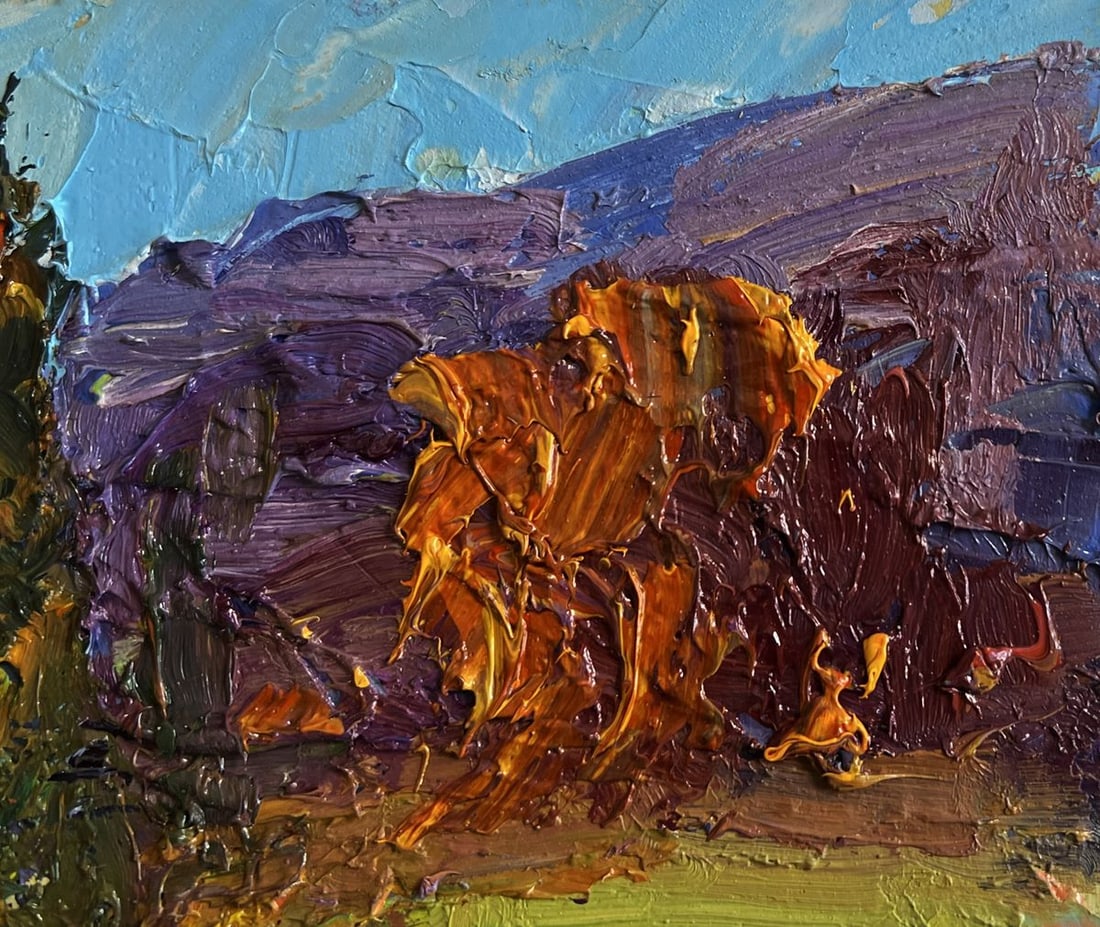 Oil painting Autumn road to the mountains Boris Serdyuk - 4