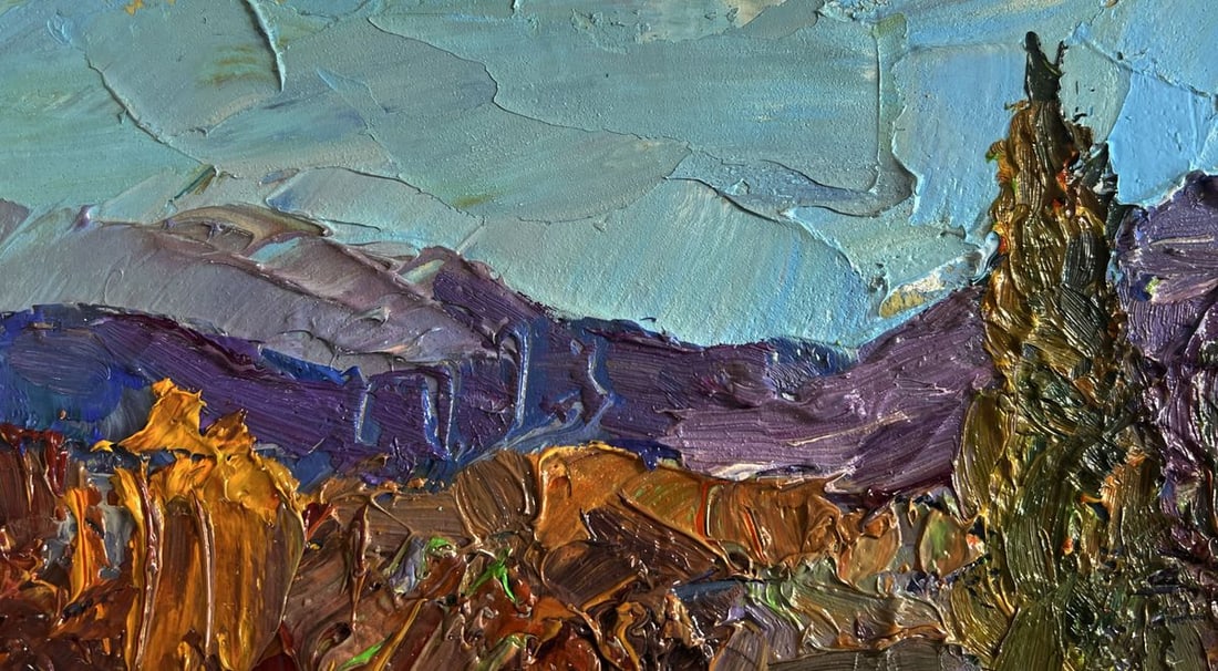 Oil painting Autumn road to the mountains Boris Serdyuk - 5